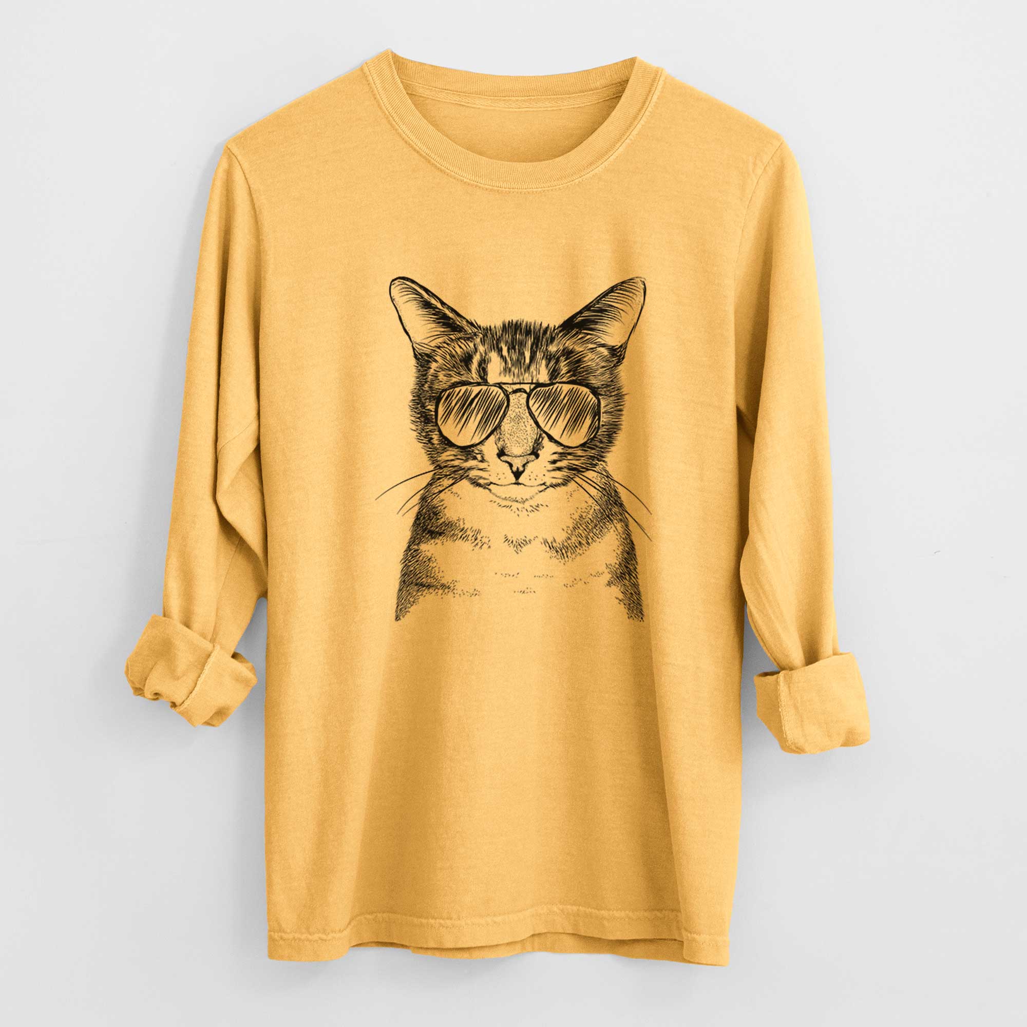 Aviators Hobbes the Tabby Cat - Heavyweight 100% Cotton Long Sleeve