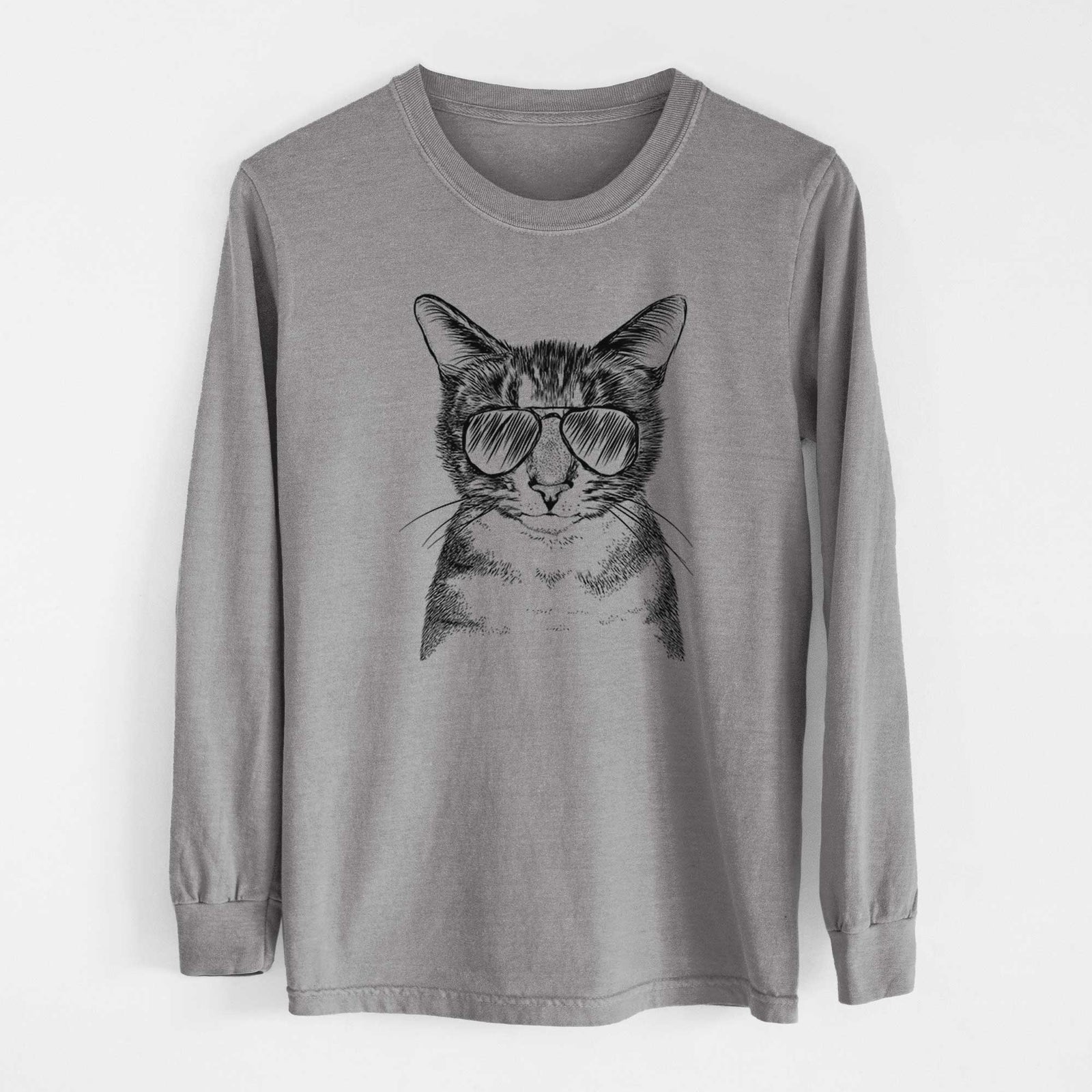 Aviators Hobbes the Tabby Cat - Heavyweight 100% Cotton Long Sleeve