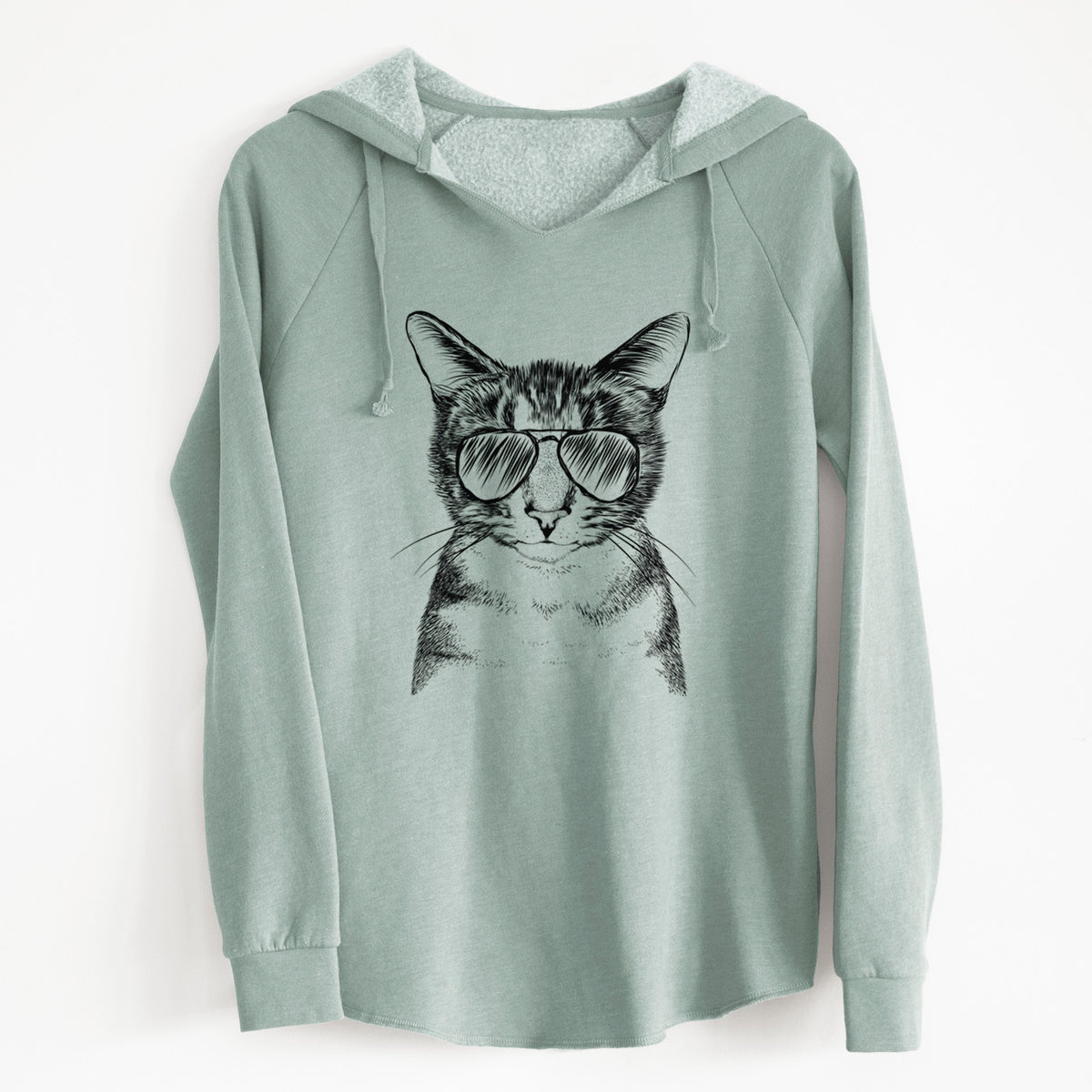 Aviator Hobbes the Tabby Cat - Cali Wave Hooded Sweatshirt