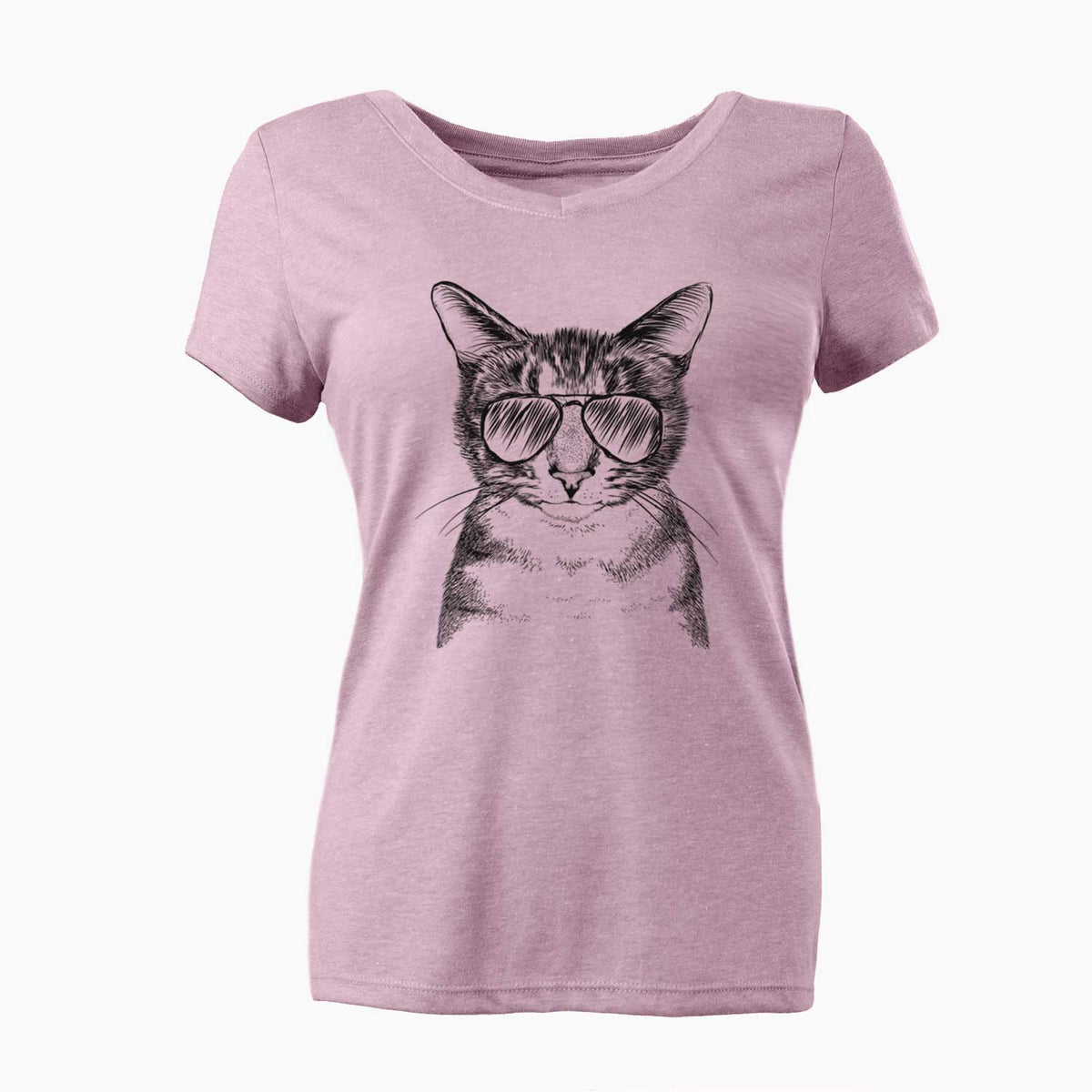 Aviator Hobbes the Tabby Cat - Women's V-neck Shirt
