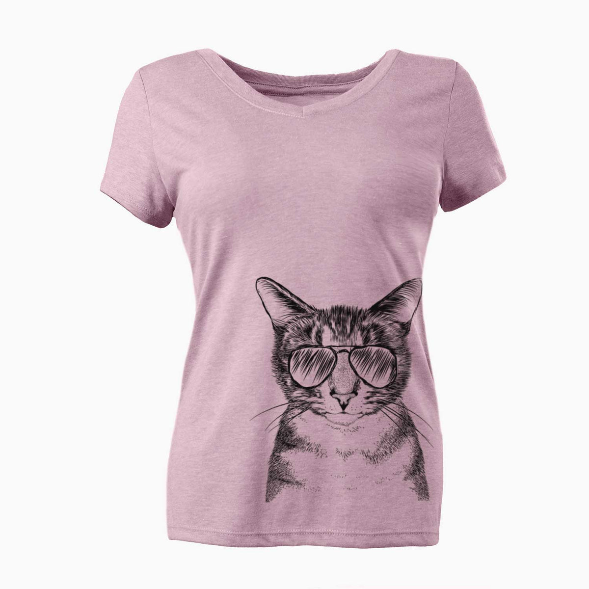 Aviator Hobbes the Tabby Cat - Women's V-neck Shirt