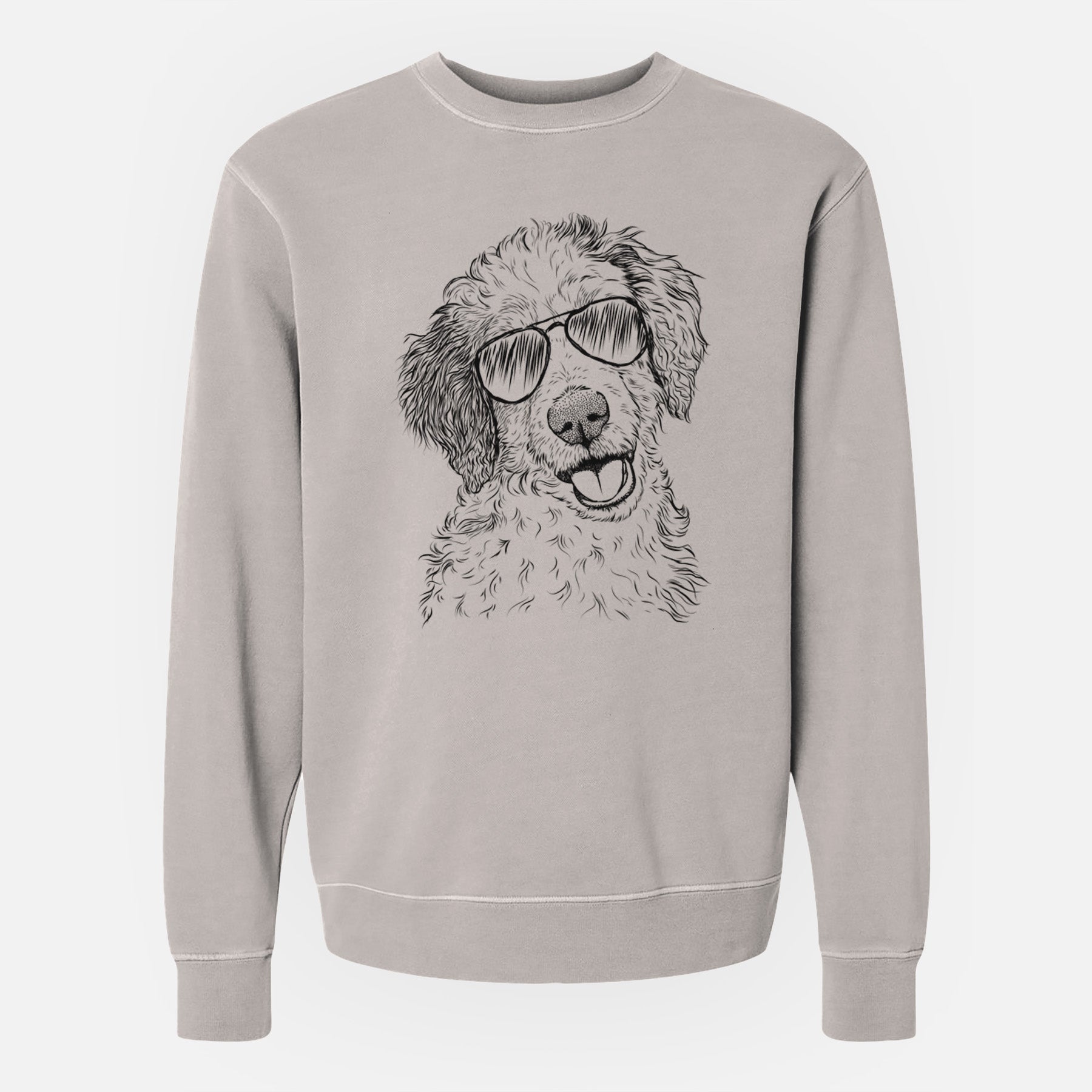 Aviator Hoge the Aussiedoodle - Unisex Pigment Dyed Crew Sweatshirt