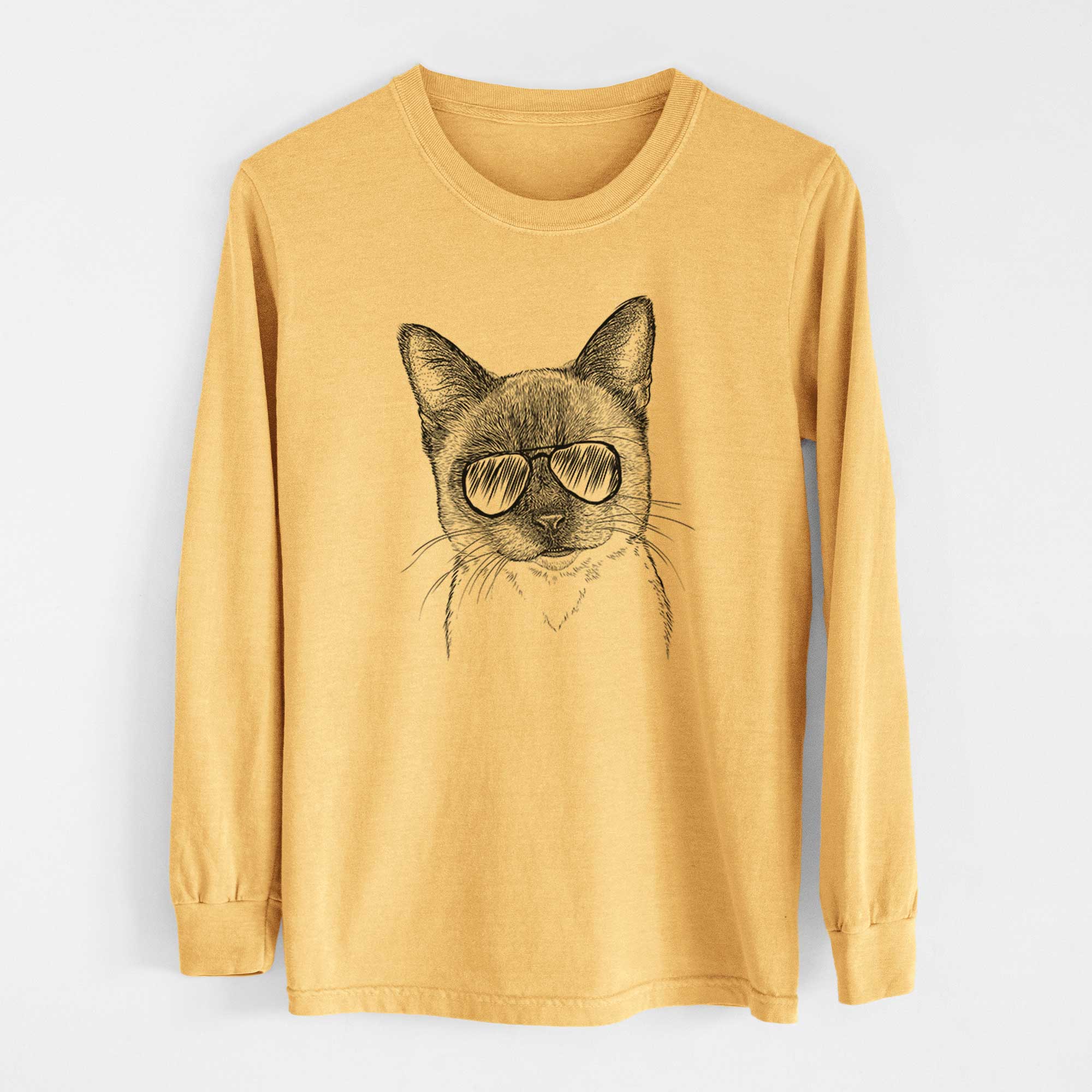 Aviators Hoggle the Siamese Cat - Heavyweight 100% Cotton Long Sleeve