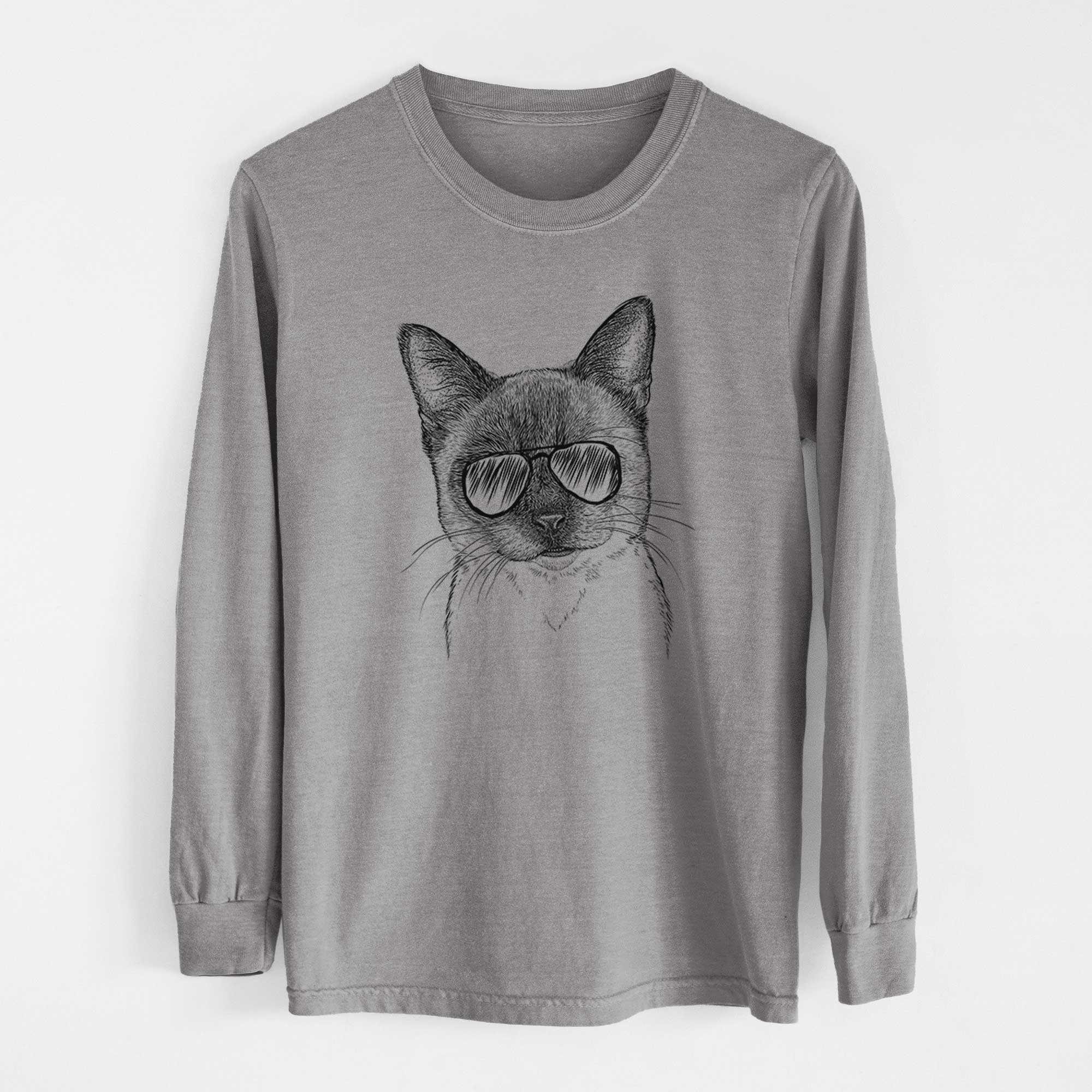 Aviators Hoggle the Siamese Cat - Heavyweight 100% Cotton Long Sleeve