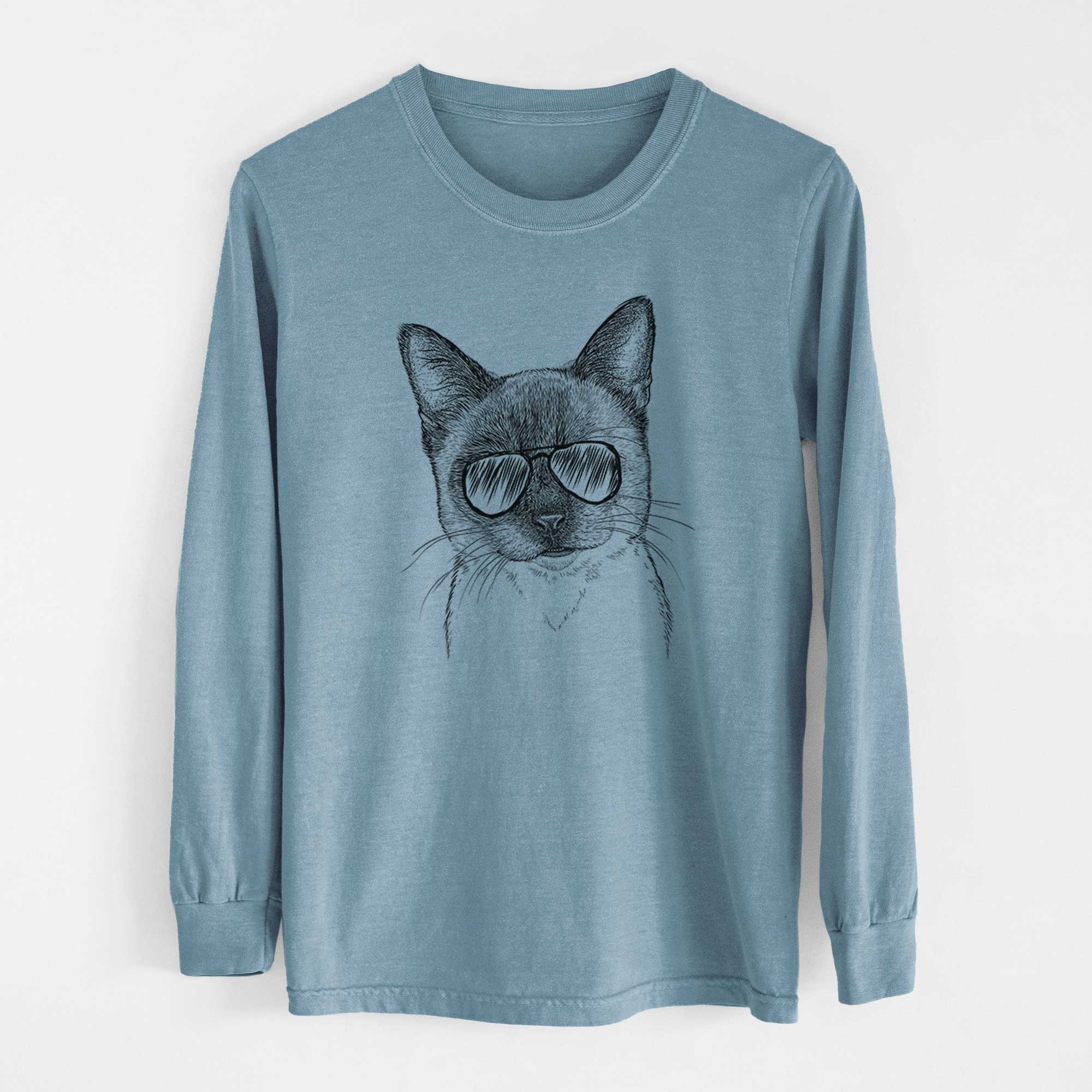 Aviators Hoggle the Siamese Cat - Heavyweight 100% Cotton Long Sleeve