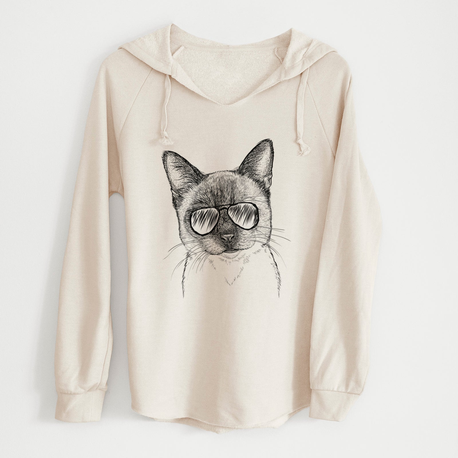 Aviator Hoggle the Siamese Cat - Cali Wave Hooded Sweatshirt