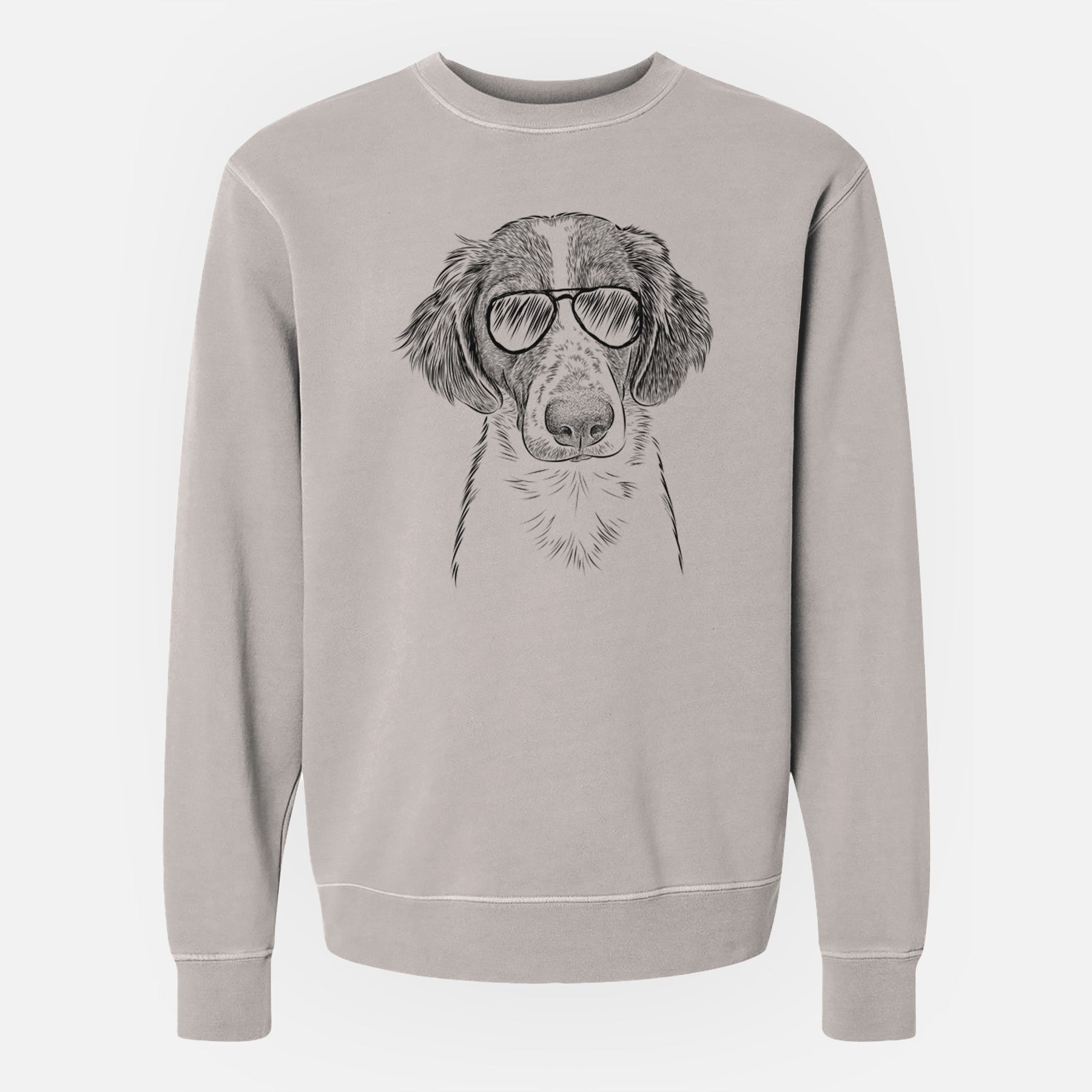 Aviator Holly the Brittany Spaniel - Unisex Pigment Dyed Crew Sweatshirt