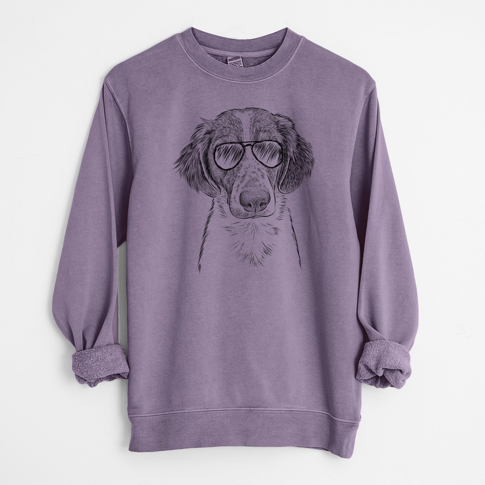 Aviator Holly the Brittany Spaniel - Unisex Pigment Dyed Crew Sweatshirt
