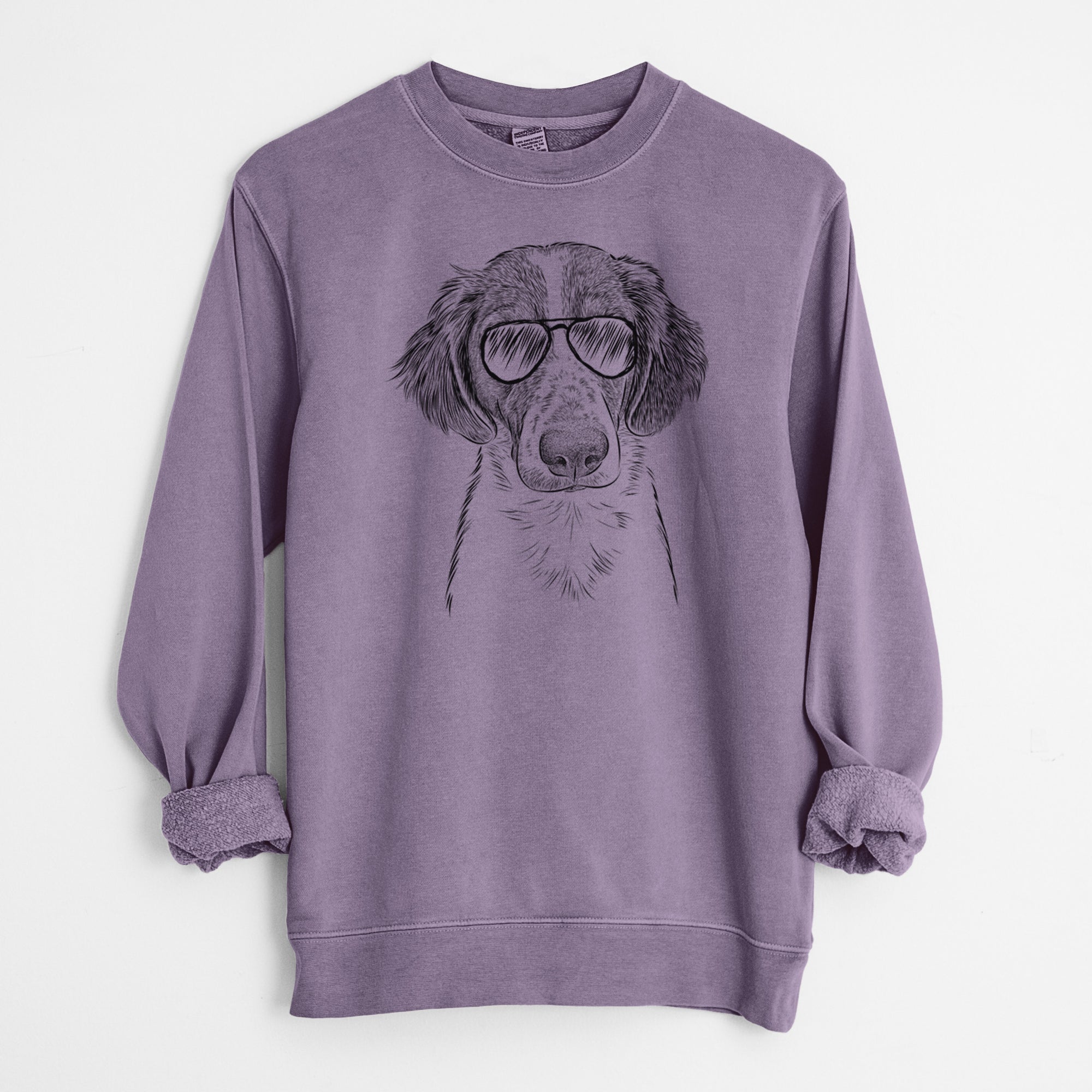Aviator Holly the Brittany Spaniel - Unisex Pigment Dyed Crew Sweatshirt