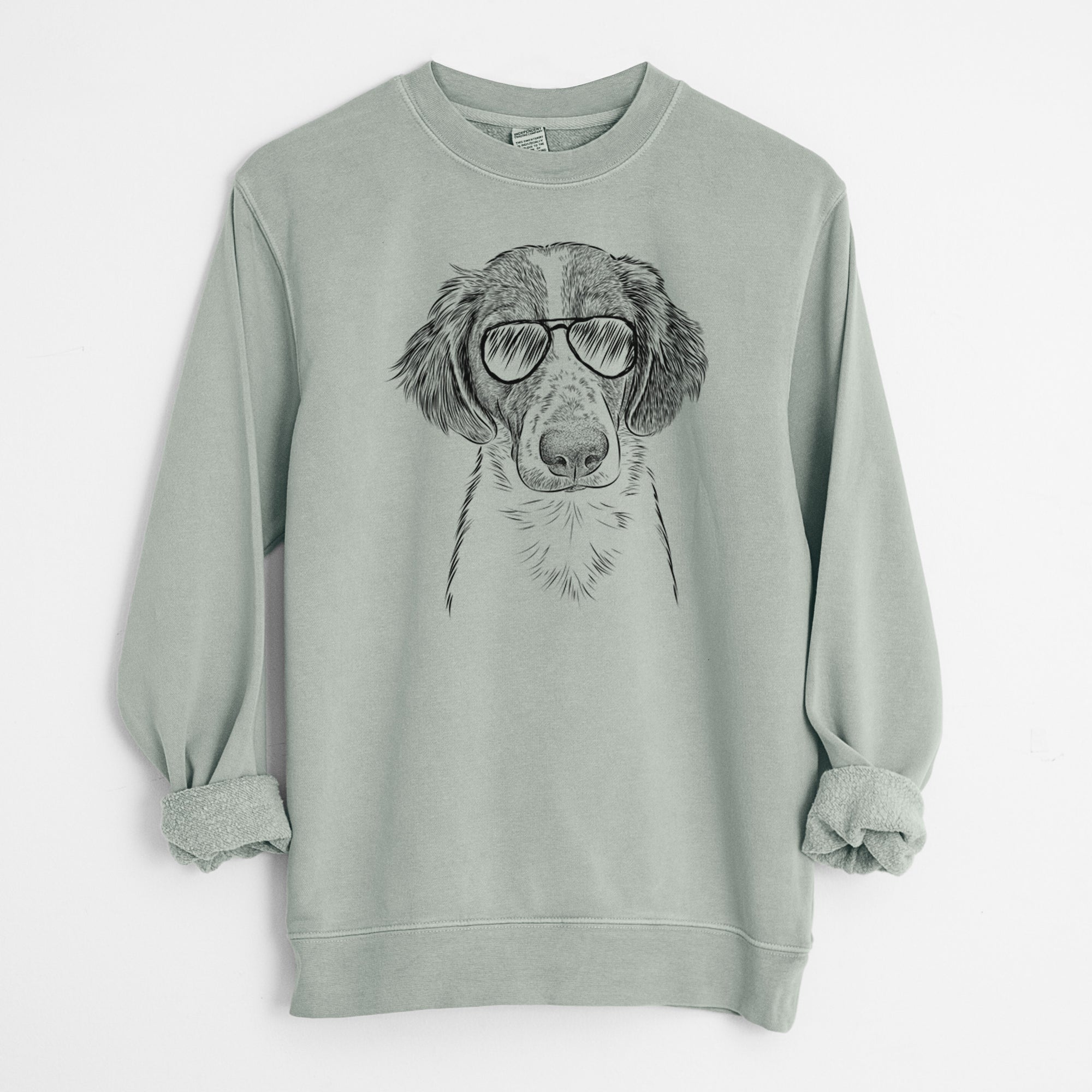 Aviator Holly the Brittany Spaniel - Unisex Pigment Dyed Crew Sweatshirt