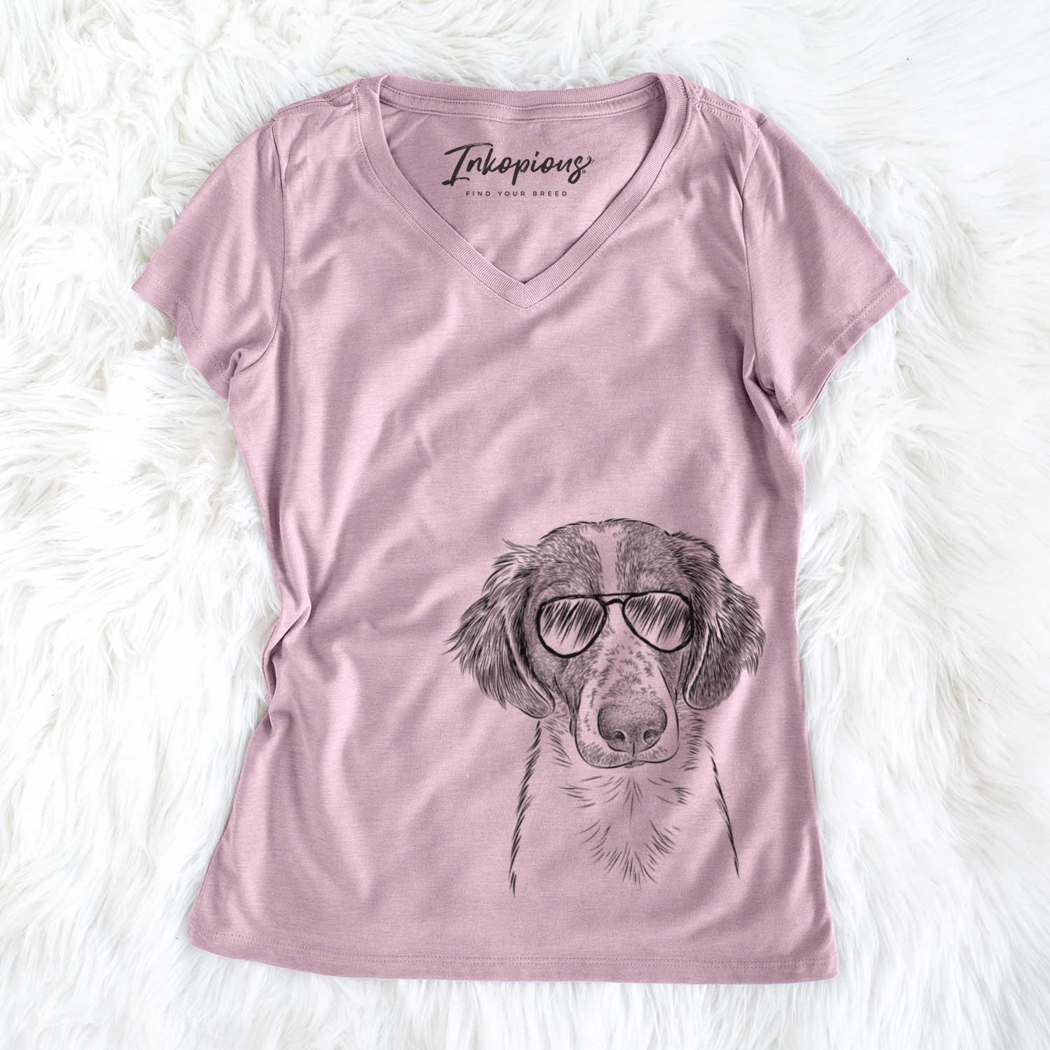 Holly the Brittany Spaniel - Women's V-neck Shirt