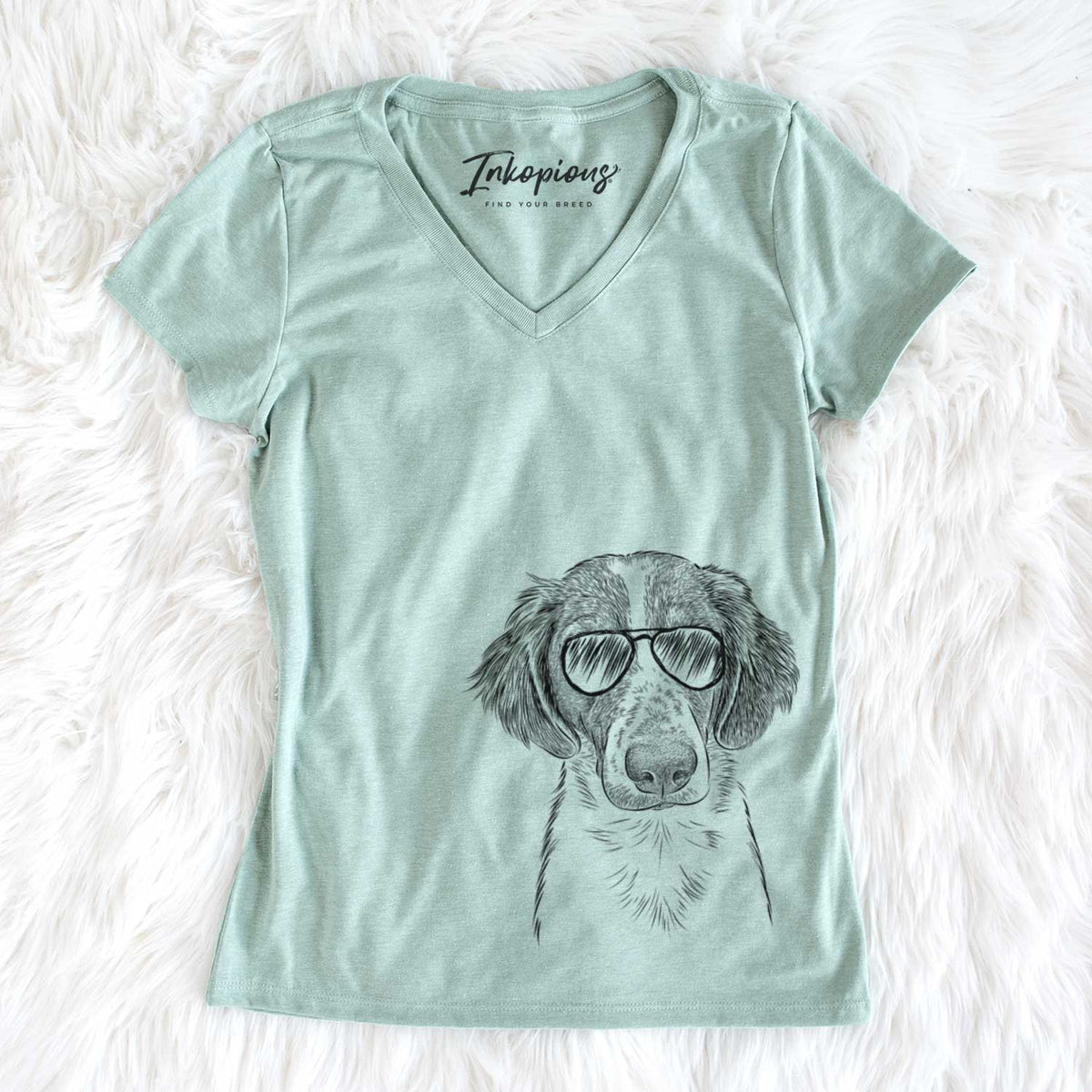 Aviator Holly the Brittany Spaniel - Women's V-neck Shirt