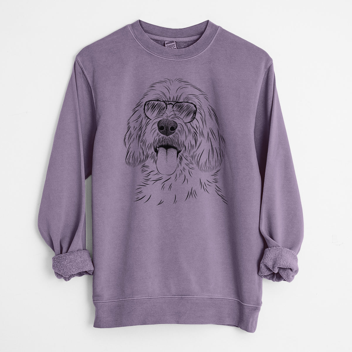 Aviator Homer the Grand Basset Griffon Vendeen - Unisex Pigment Dyed Crew Sweatshirt
