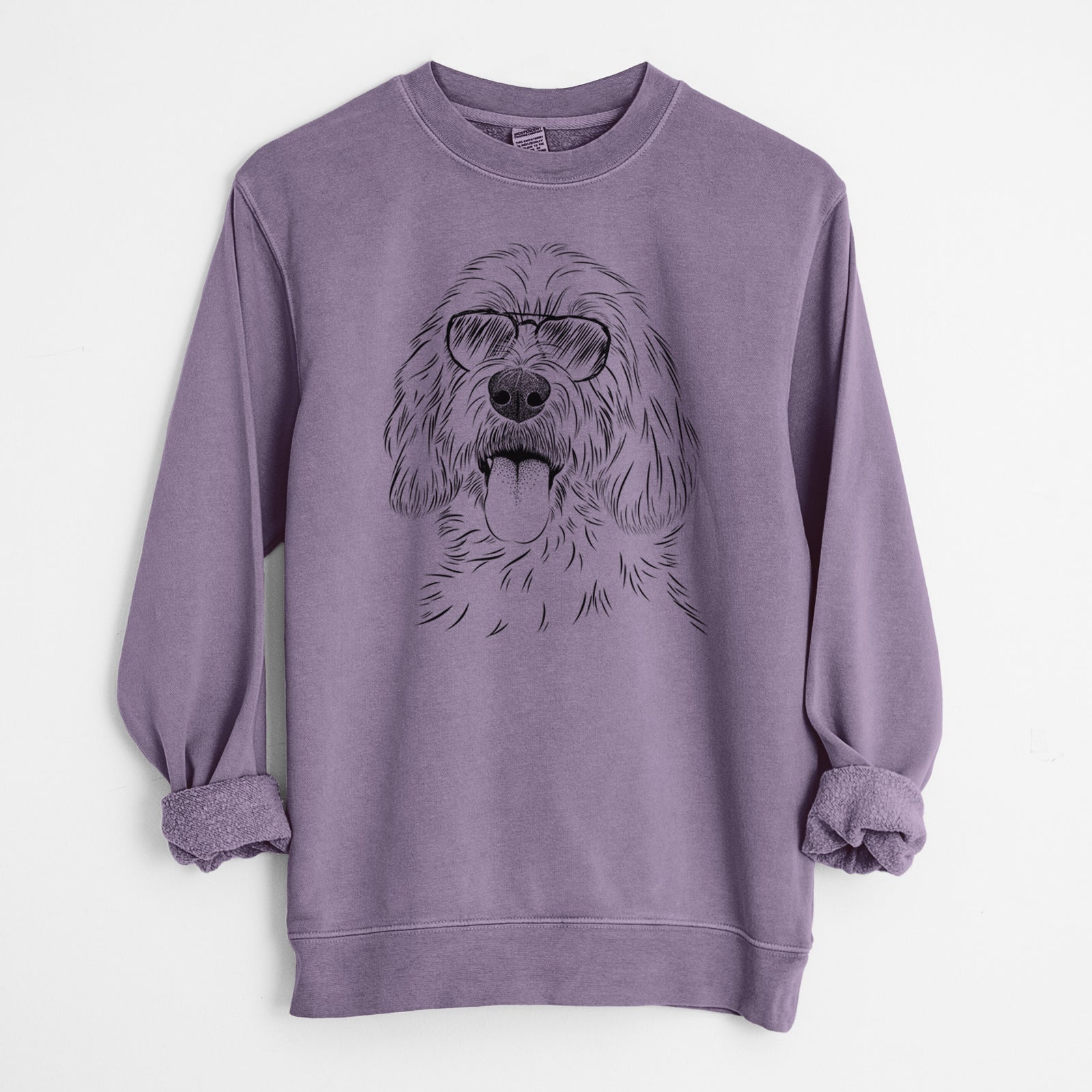 Aviator Homer the Grand Basset Griffon Vendeen - Unisex Pigment Dyed Crew Sweatshirt