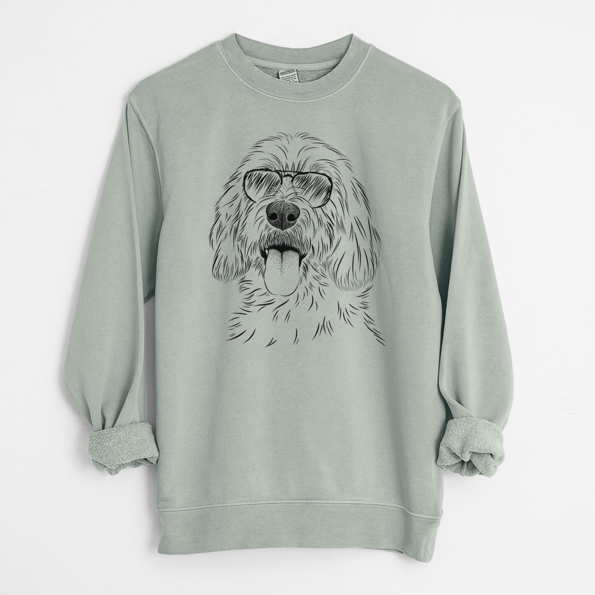 Aviator Homer the Grand Basset Griffon Vendeen - Unisex Pigment Dyed Crew Sweatshirt