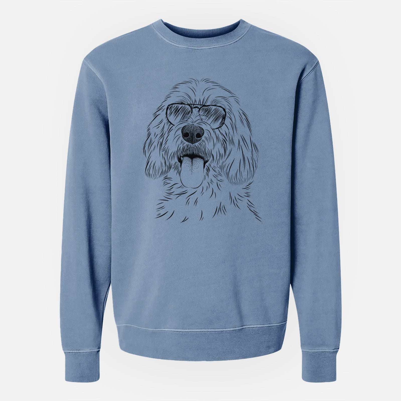 Aviator Homer the Grand Basset Griffon Vendeen - Unisex Pigment Dyed Crew Sweatshirt