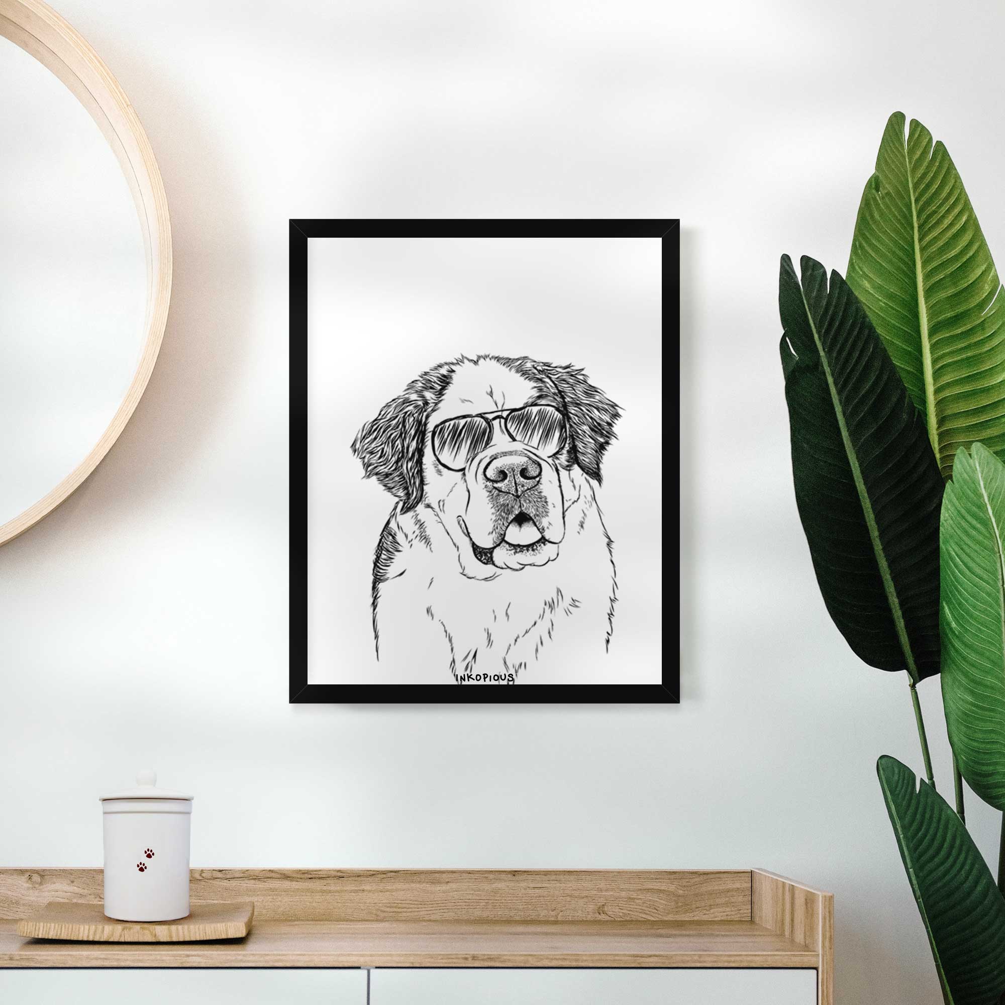 Hook the Saint Bernard Art Print