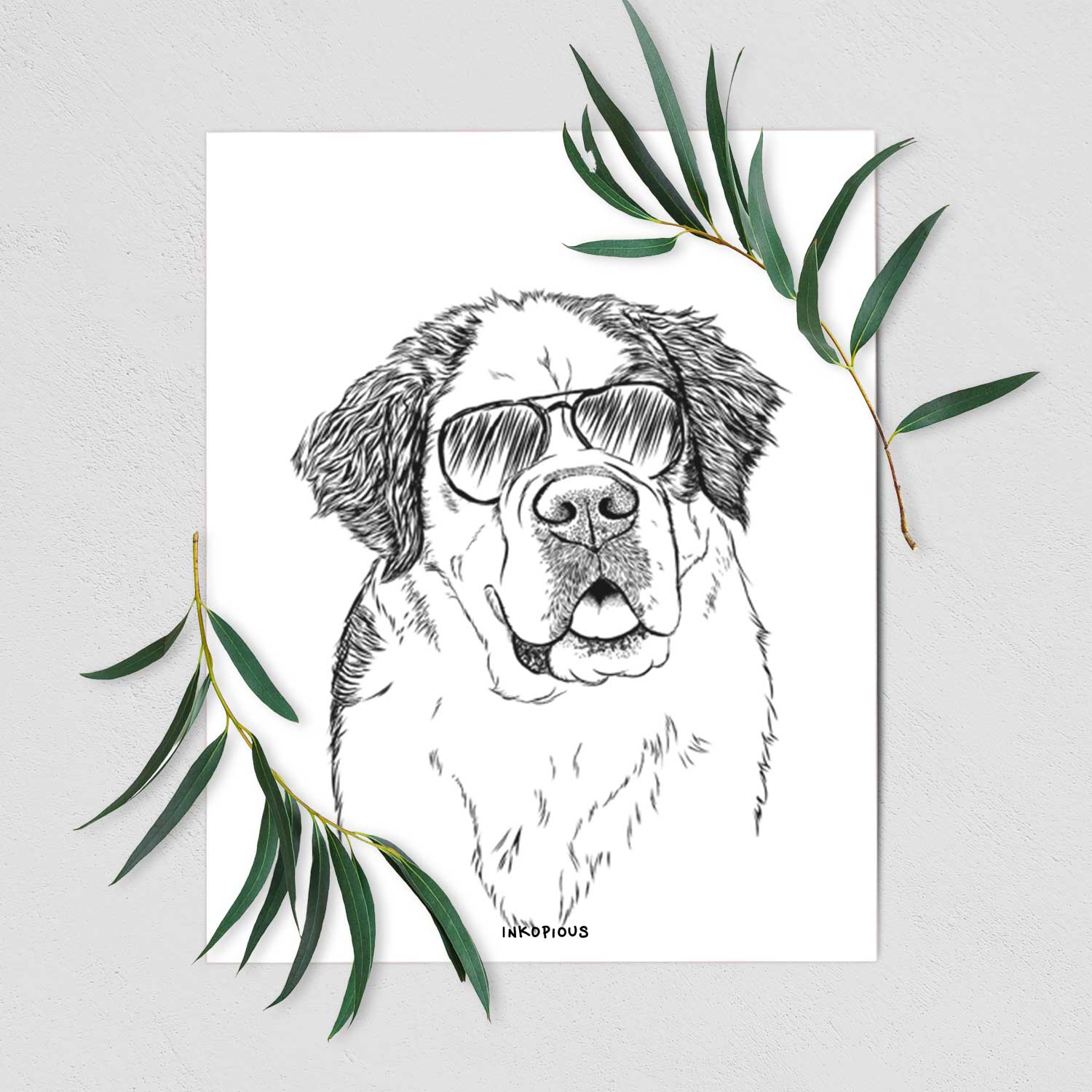 Hook the Saint Bernard Art Print