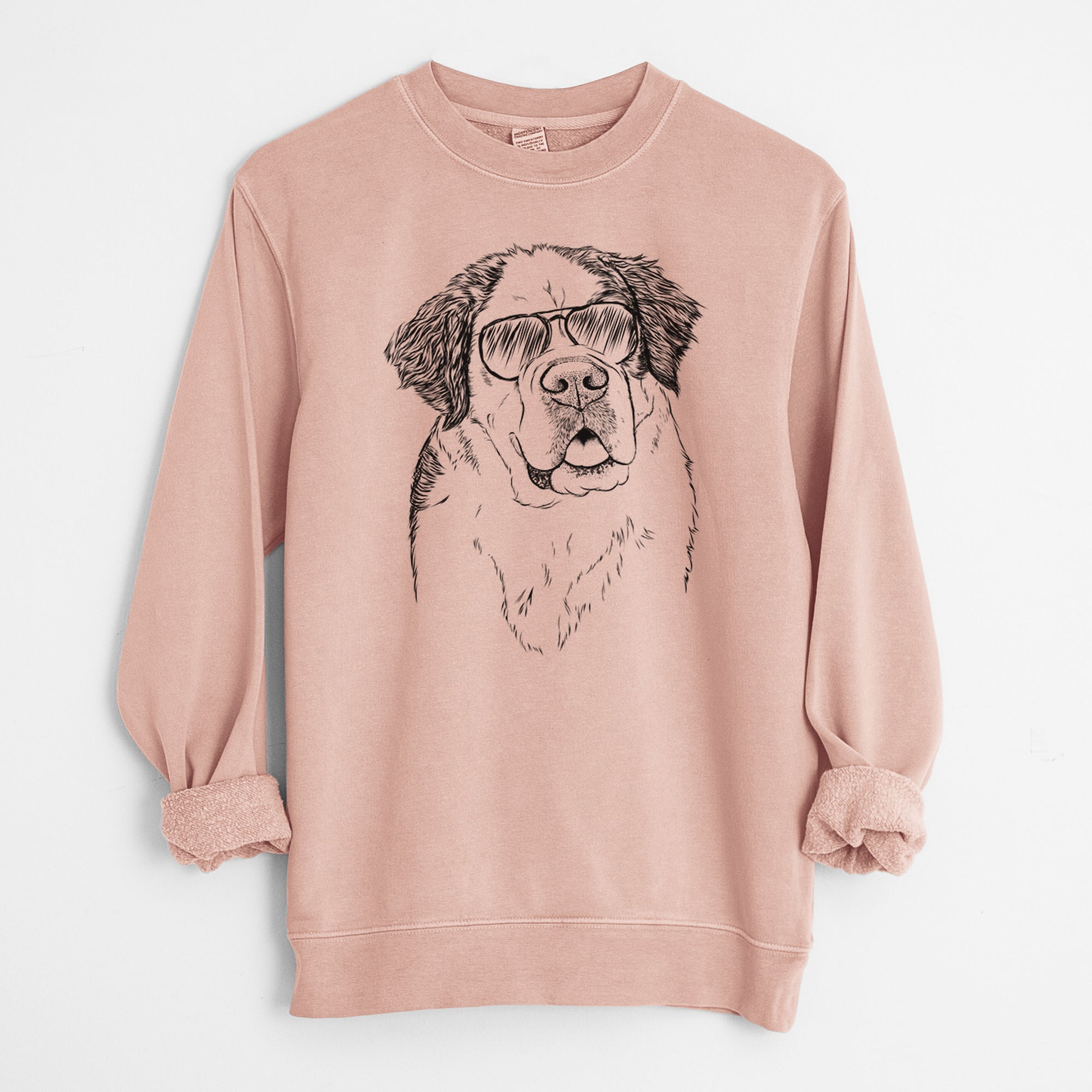 Aviator Hook the Saint Bernard - Unisex Pigment Dyed Crew Sweatshirt