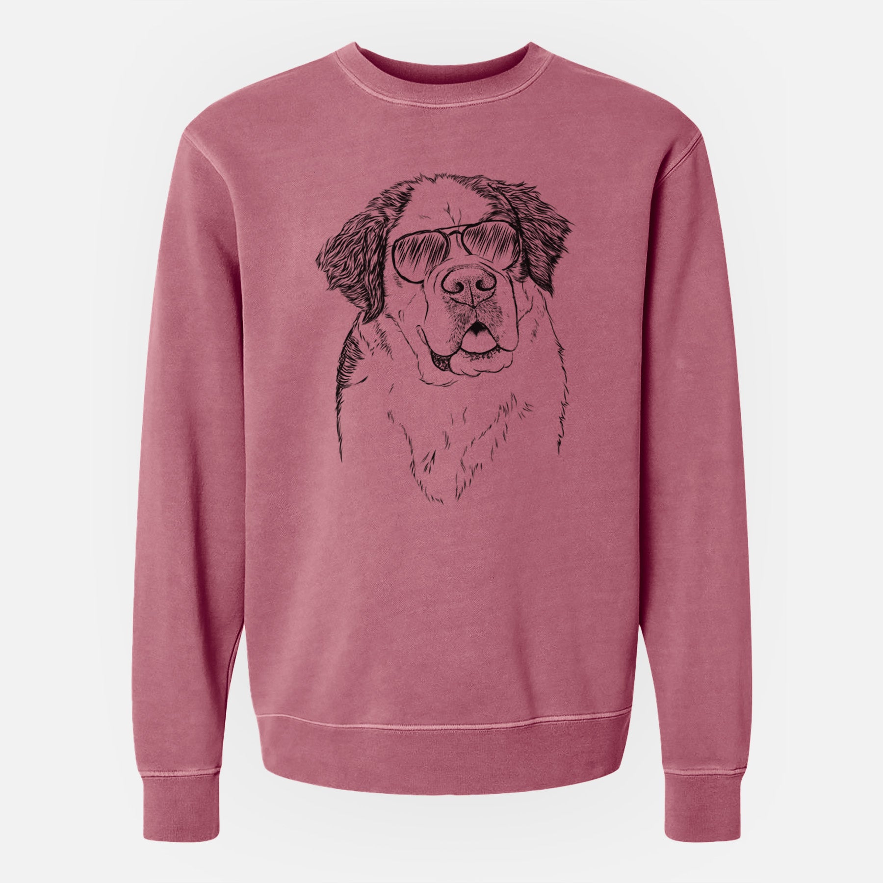 Aviator Hook the Saint Bernard - Unisex Pigment Dyed Crew Sweatshirt