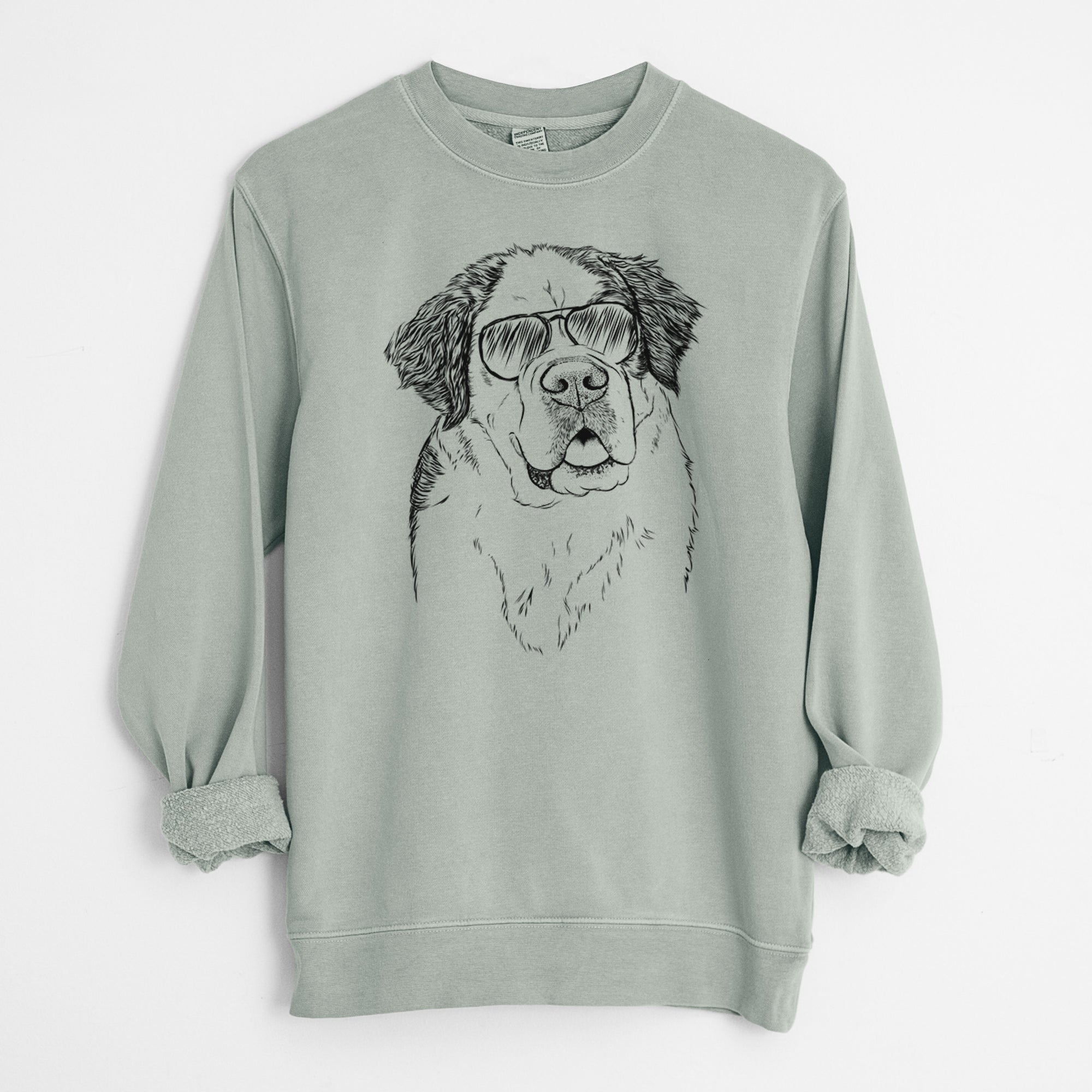 Aviator Hook the Saint Bernard - Unisex Pigment Dyed Crew Sweatshirt