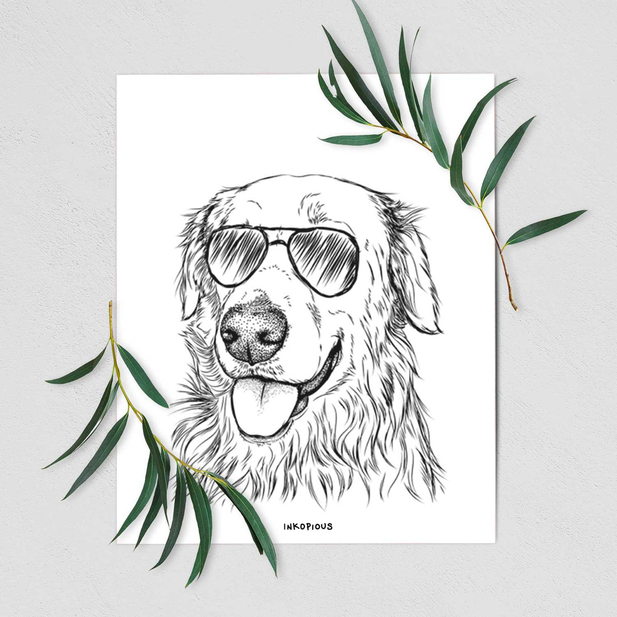 Hopper the Golden Retriever Art Print