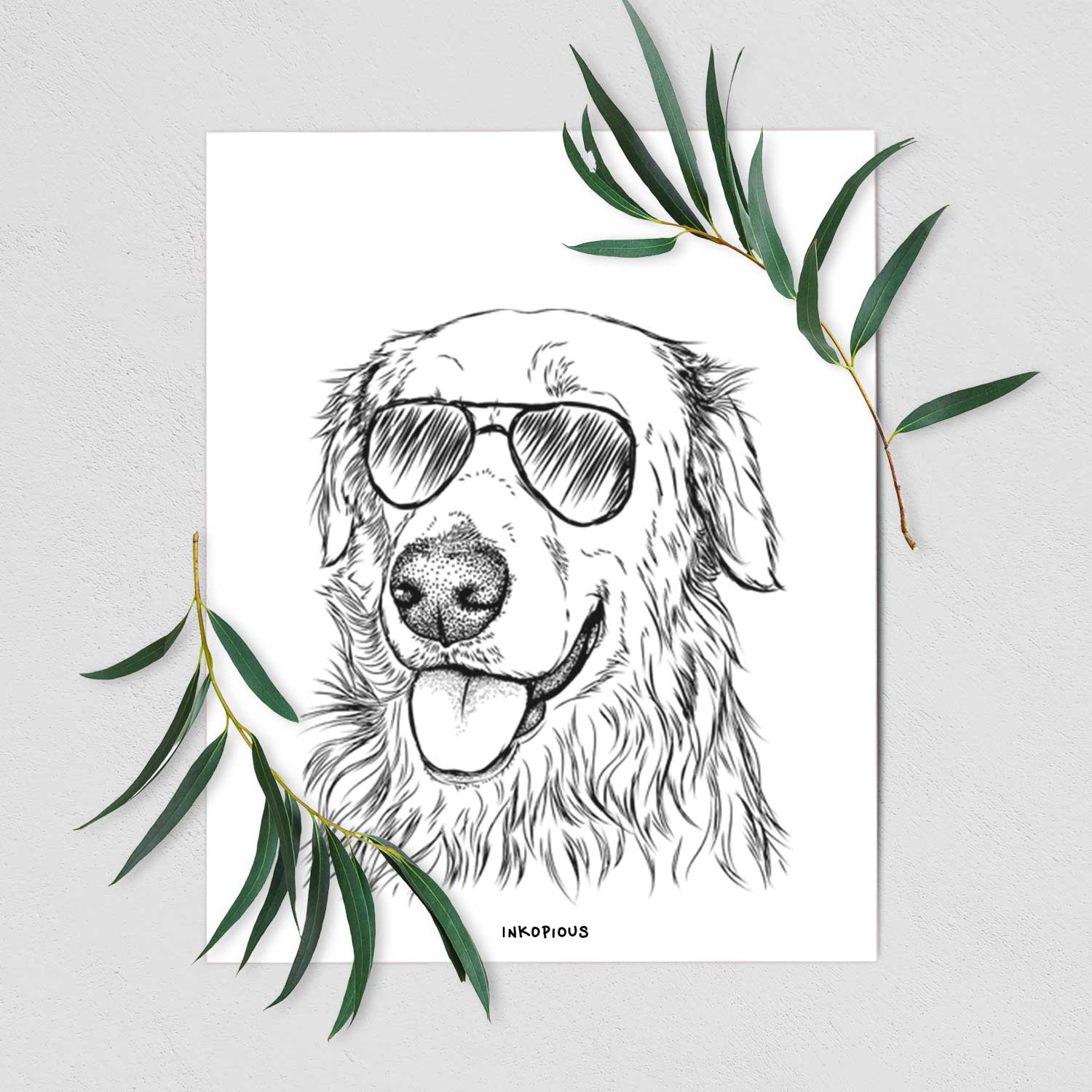 Hopper the Golden Retriever Art Print