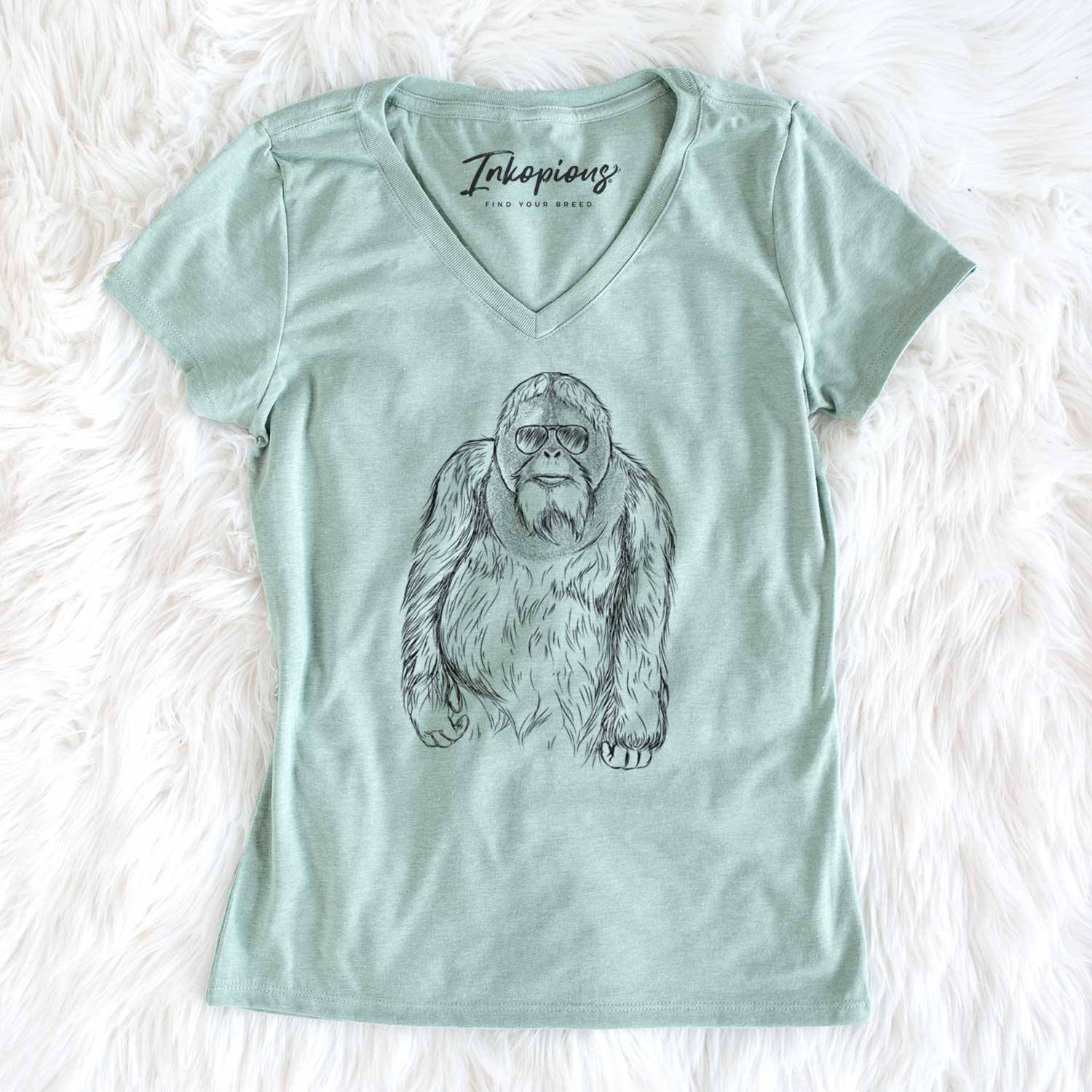 Aviator Horace the Male Orangutan - Women's V-neck Shirt