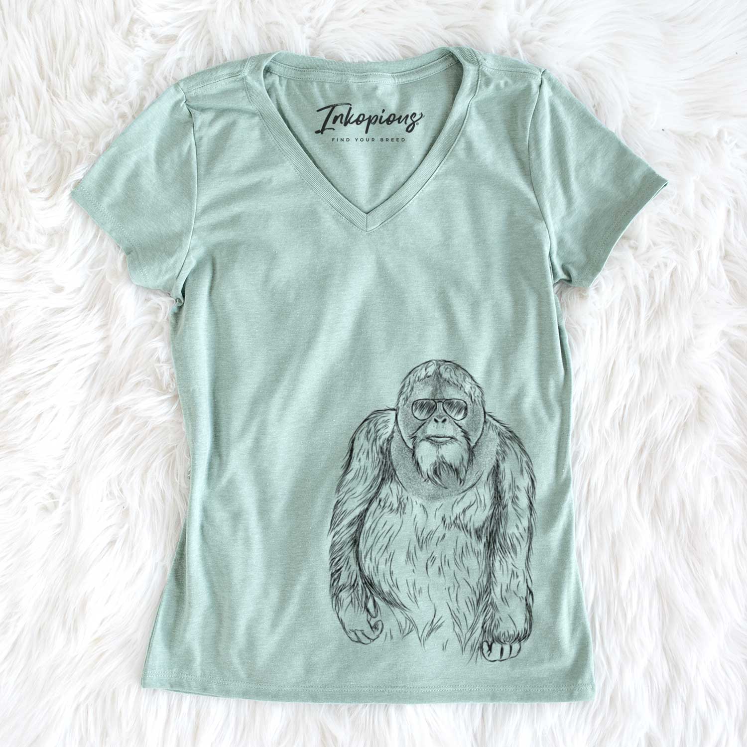 Aviator Horace the Male Orangutan - Women's V-neck Shirt