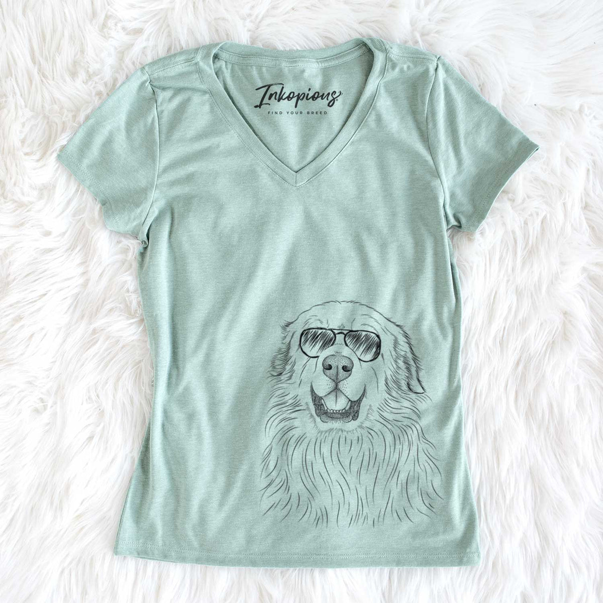 Aviator Horton the Great Pyrenees - Women's V-neck Shirt