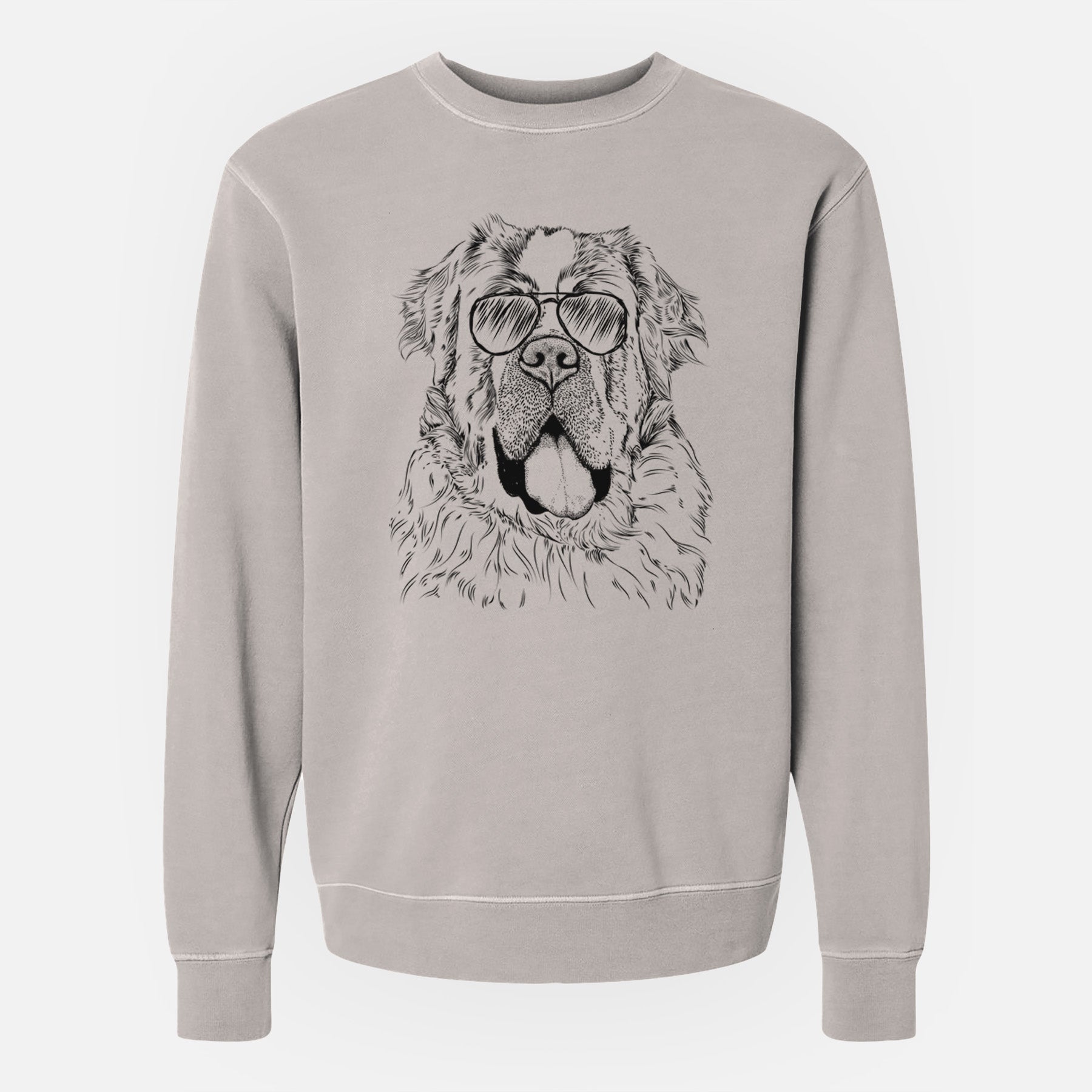 Aviator Hoss the Saint Bernard - Unisex Pigment Dyed Crew Sweatshirt