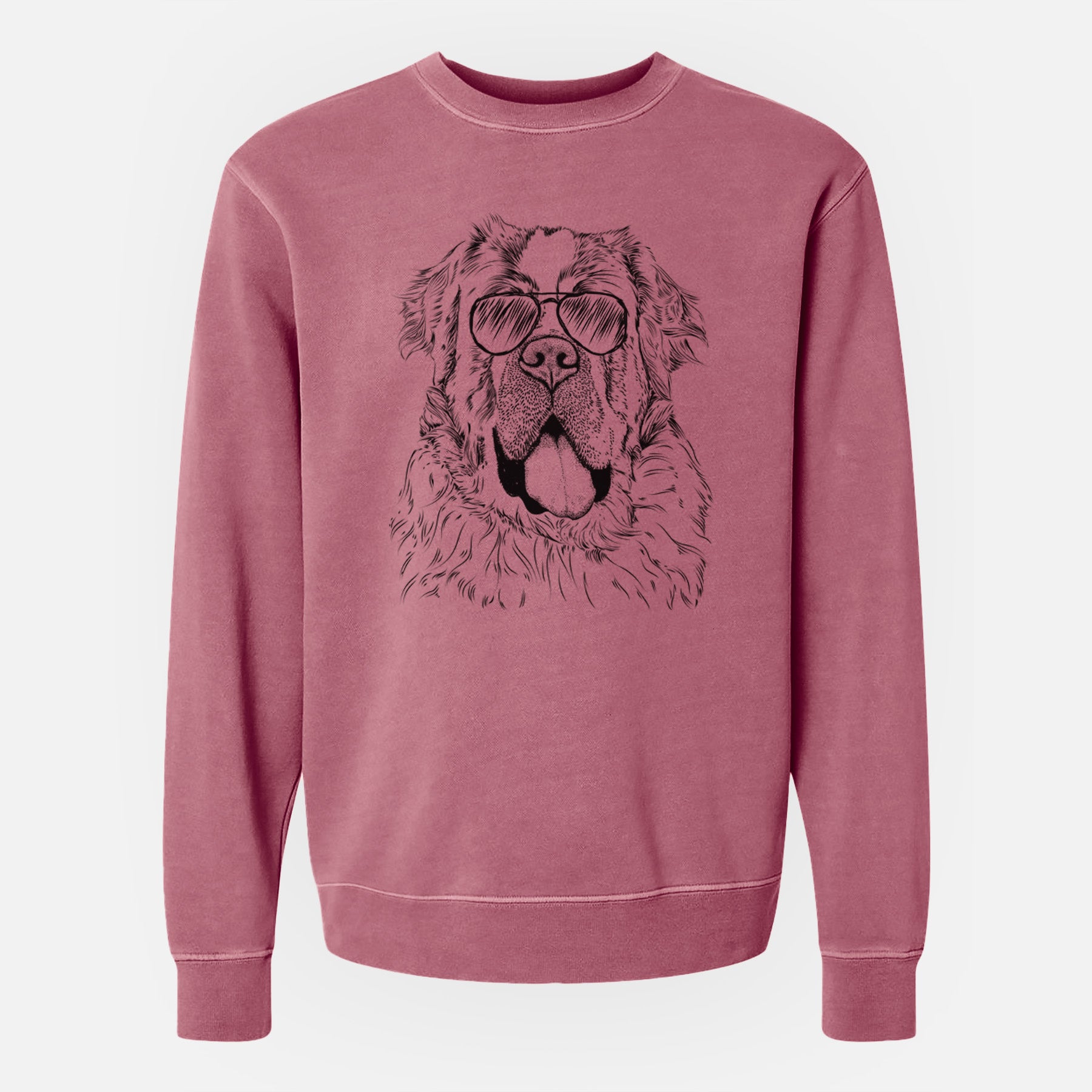 Aviator Hoss the Saint Bernard - Unisex Pigment Dyed Crew Sweatshirt