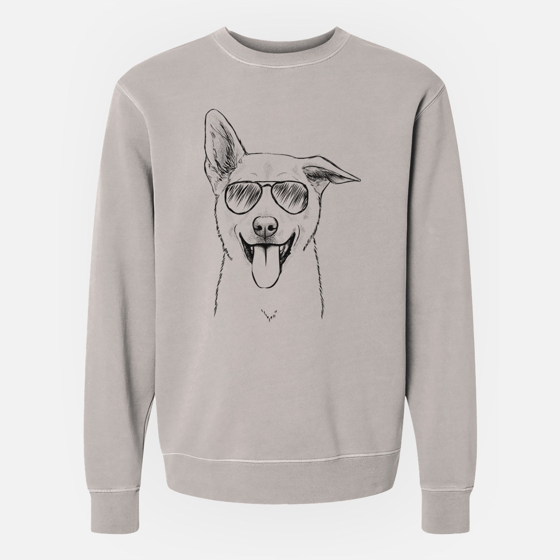 Aviator Hoya the Korean Jindo - Unisex Pigment Dyed Crew Sweatshirt