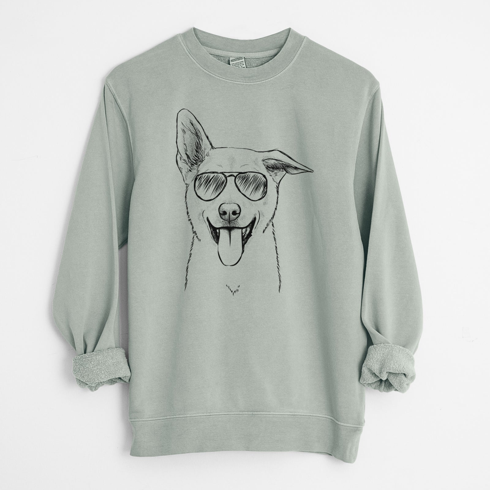 Aviator Hoya the Korean Jindo - Unisex Pigment Dyed Crew Sweatshirt