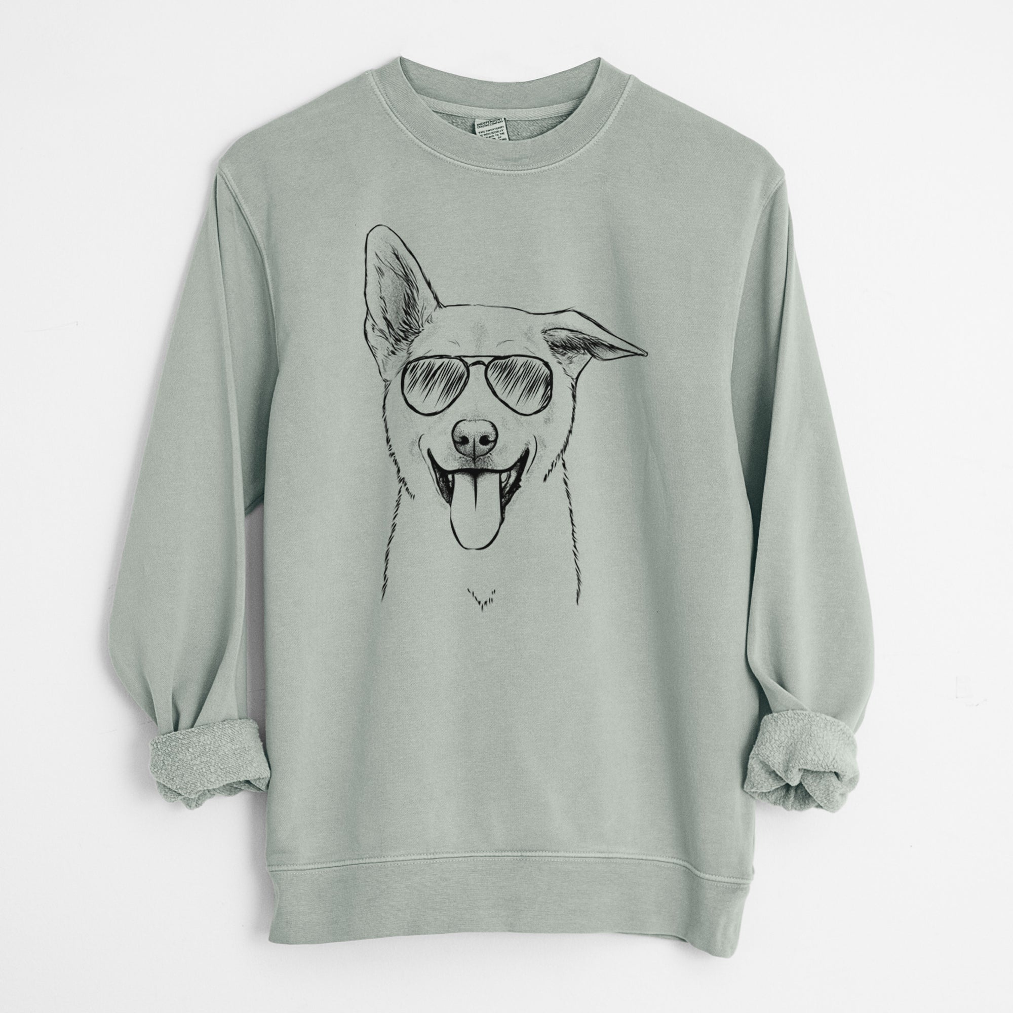 Aviator Hoya the Korean Jindo - Unisex Pigment Dyed Crew Sweatshirt