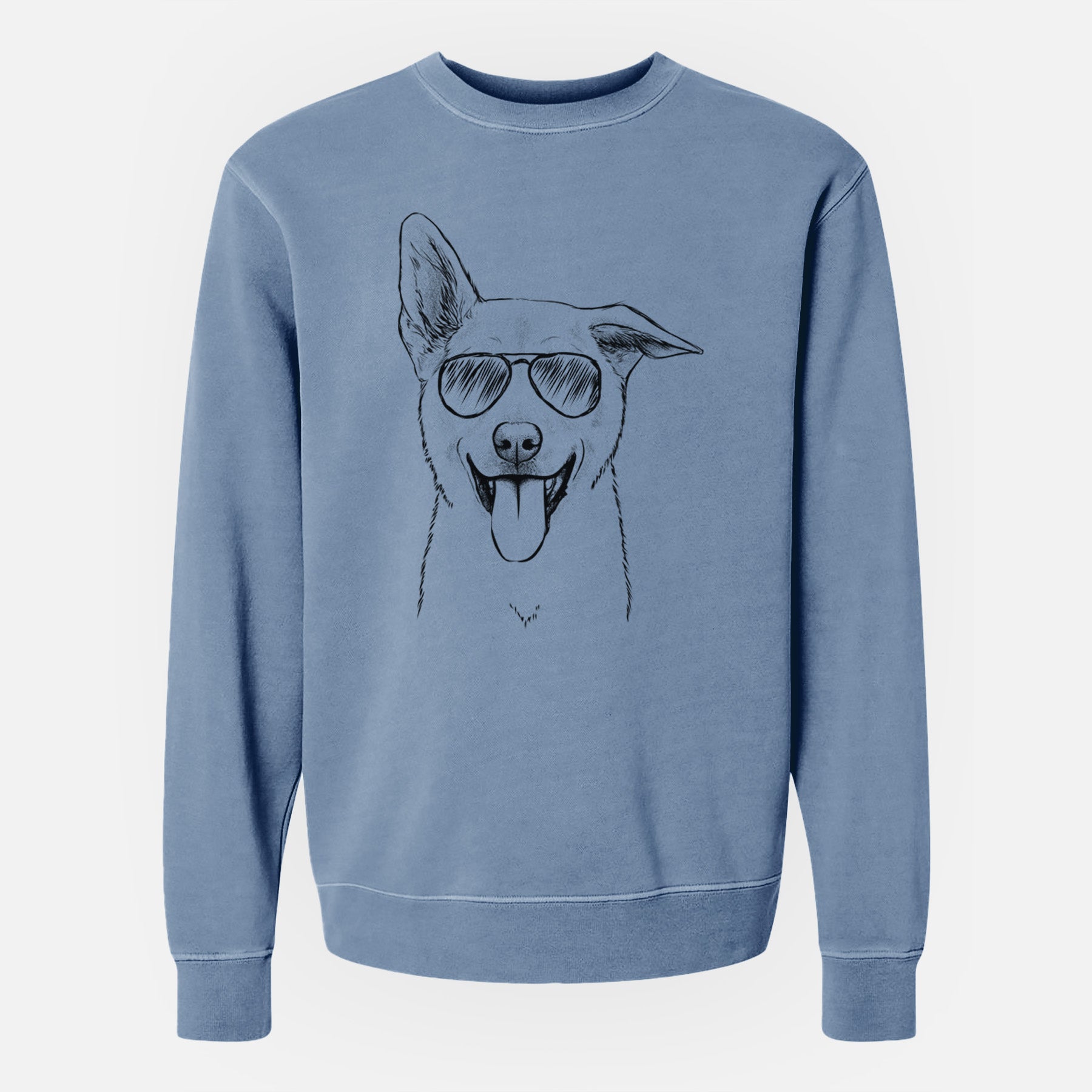 Aviator Hoya the Korean Jindo - Unisex Pigment Dyed Crew Sweatshirt