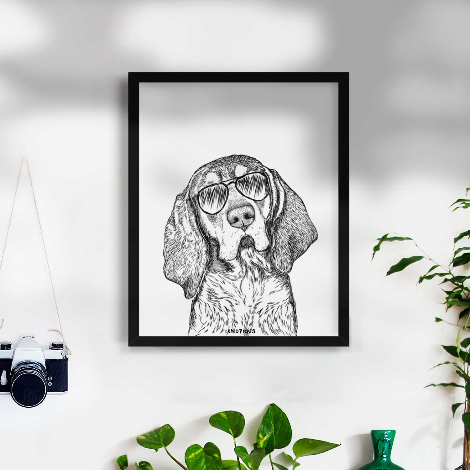 Huck the Bluetick Coonhound Art Print