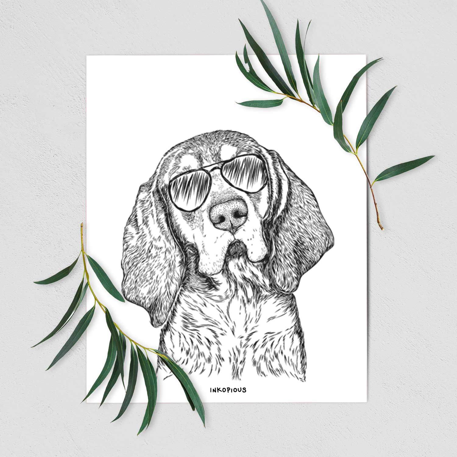 Huck the Bluetick Coonhound Art Print