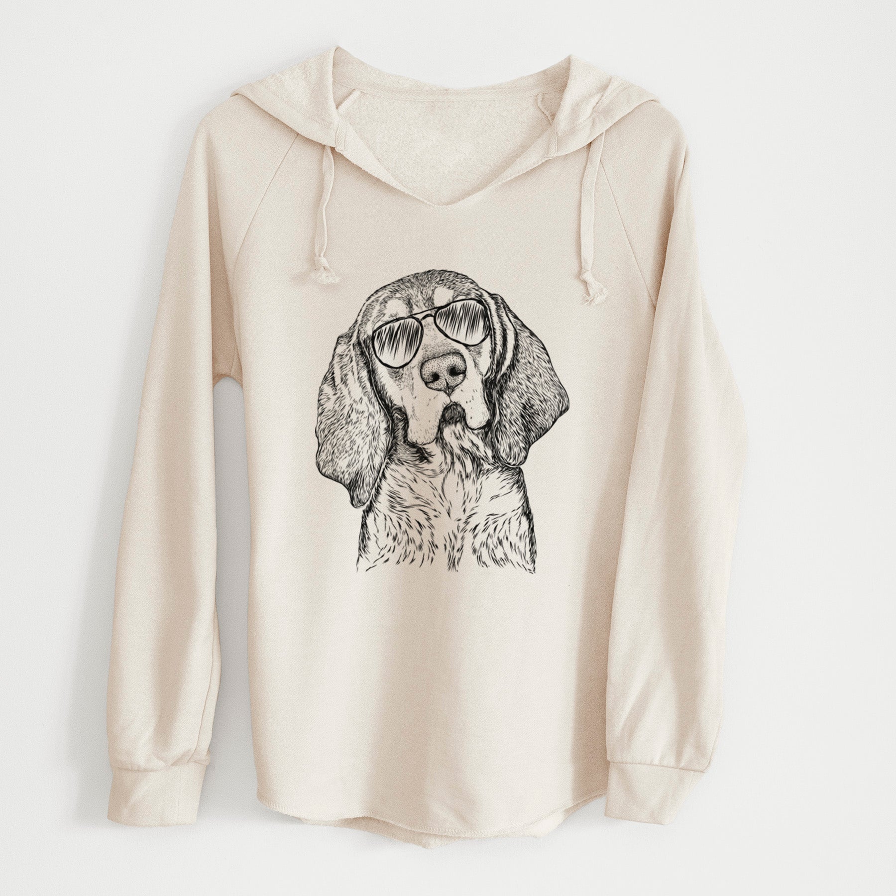 Aviator Huck the Bluetick Coonhound - Cali Wave Hooded Sweatshirt