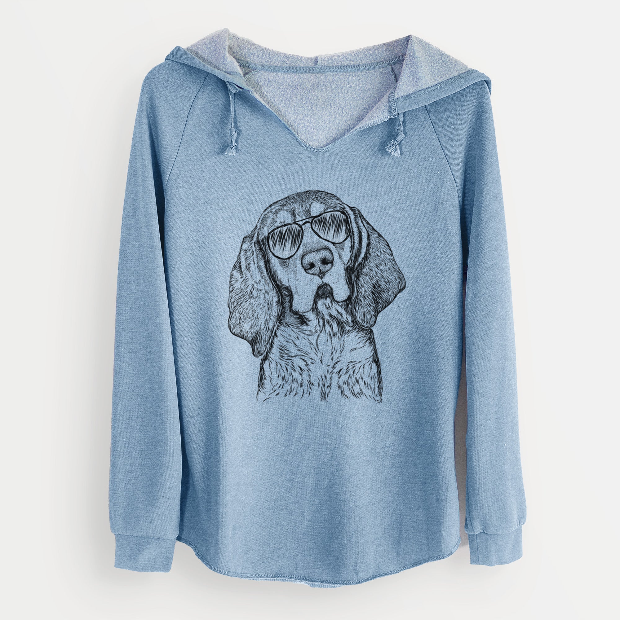 Aviator Huck the Bluetick Coonhound - Cali Wave Hooded Sweatshirt