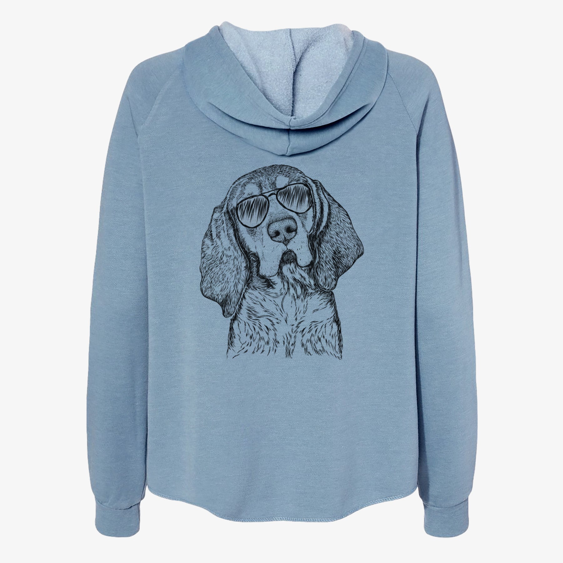 Huck the Bluetick Coonhound - Women's Cali Wave Zip-Up Sweatshirt