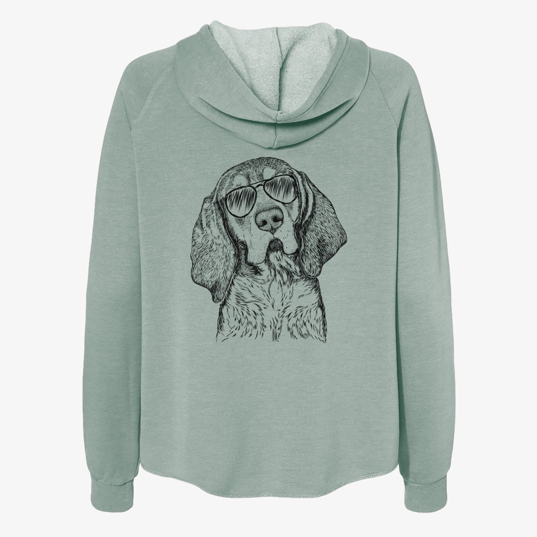 Huck the Bluetick Coonhound - Women's Cali Wave Zip-Up Sweatshirt