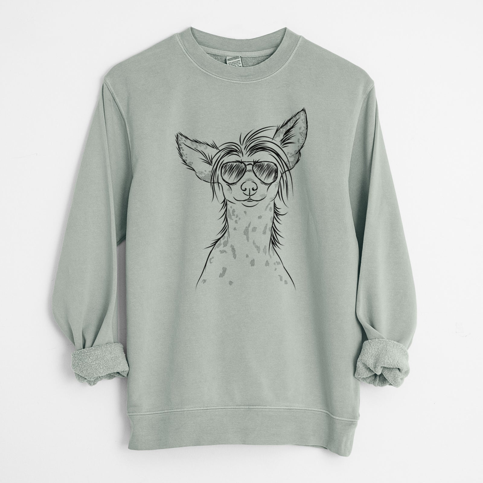 Aviator Hudson the Chinese Crested - Unisex Pigment Dyed Crew Sweatshirt