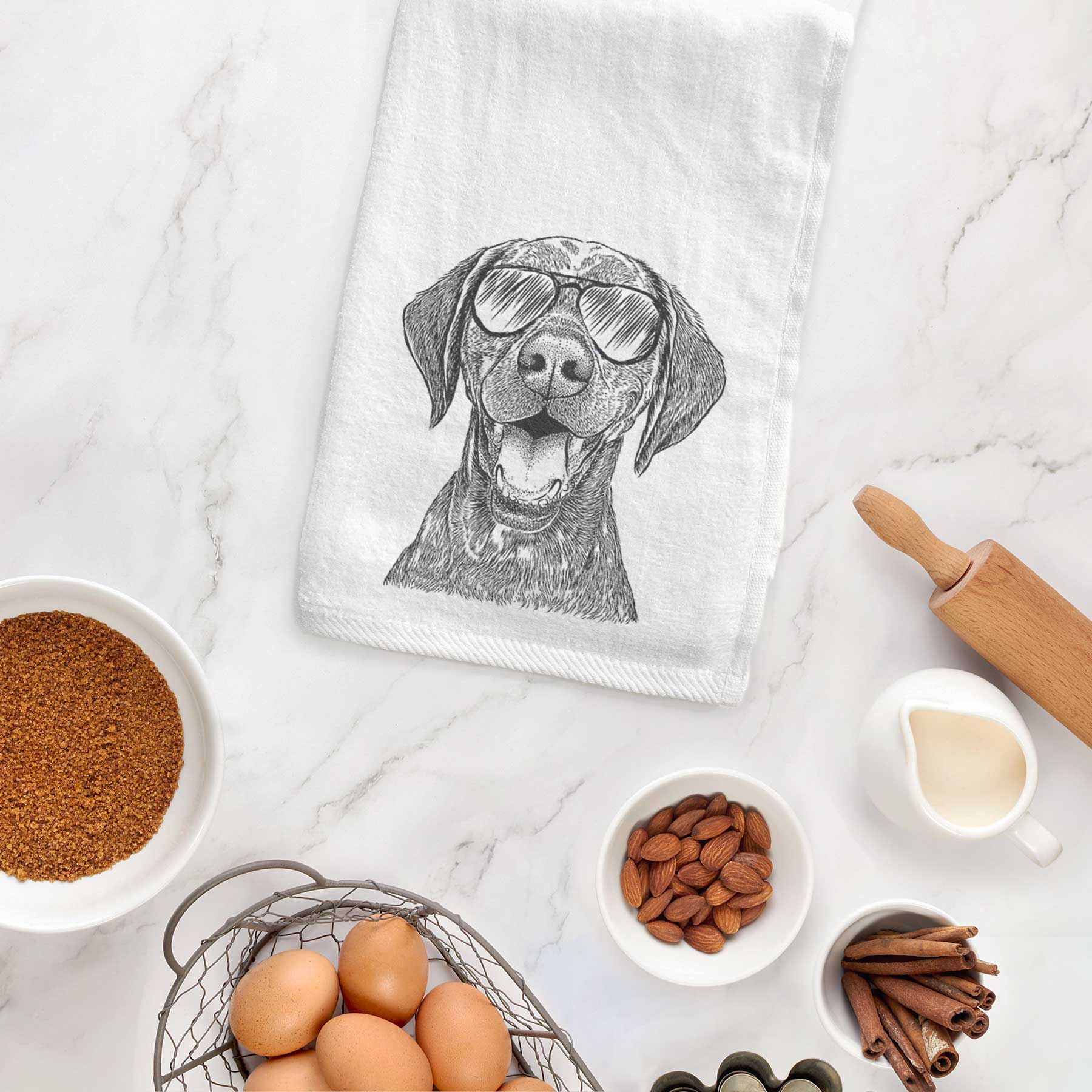 Hudson the German Shorthaired Pointer Decorative Hand Towel