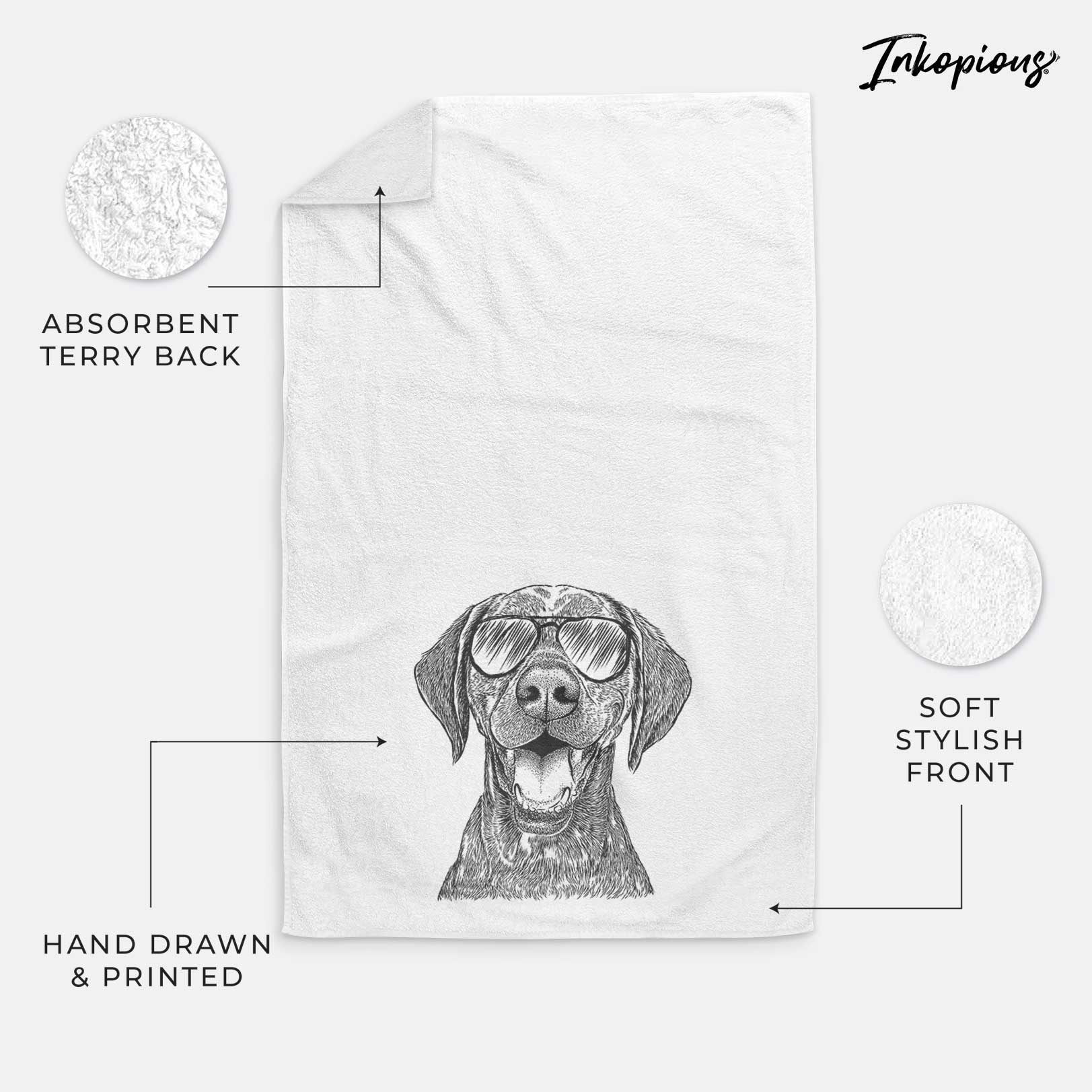 Hudson the German Shorthaired Pointer Decorative Hand Towel