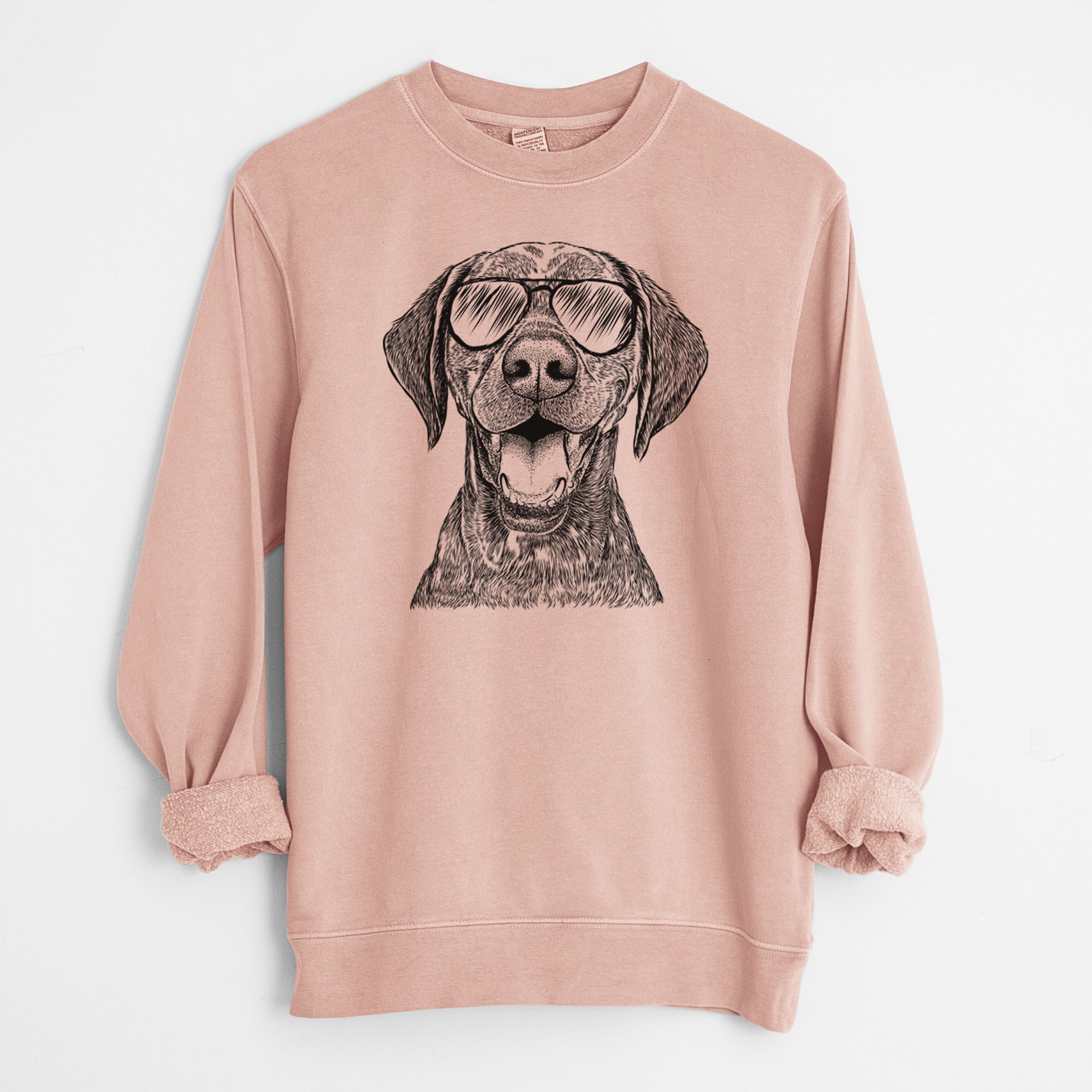 Aviator Hudson the German Shorthaired Pointer - Unisex Pigment Dyed Crew Sweatshirt