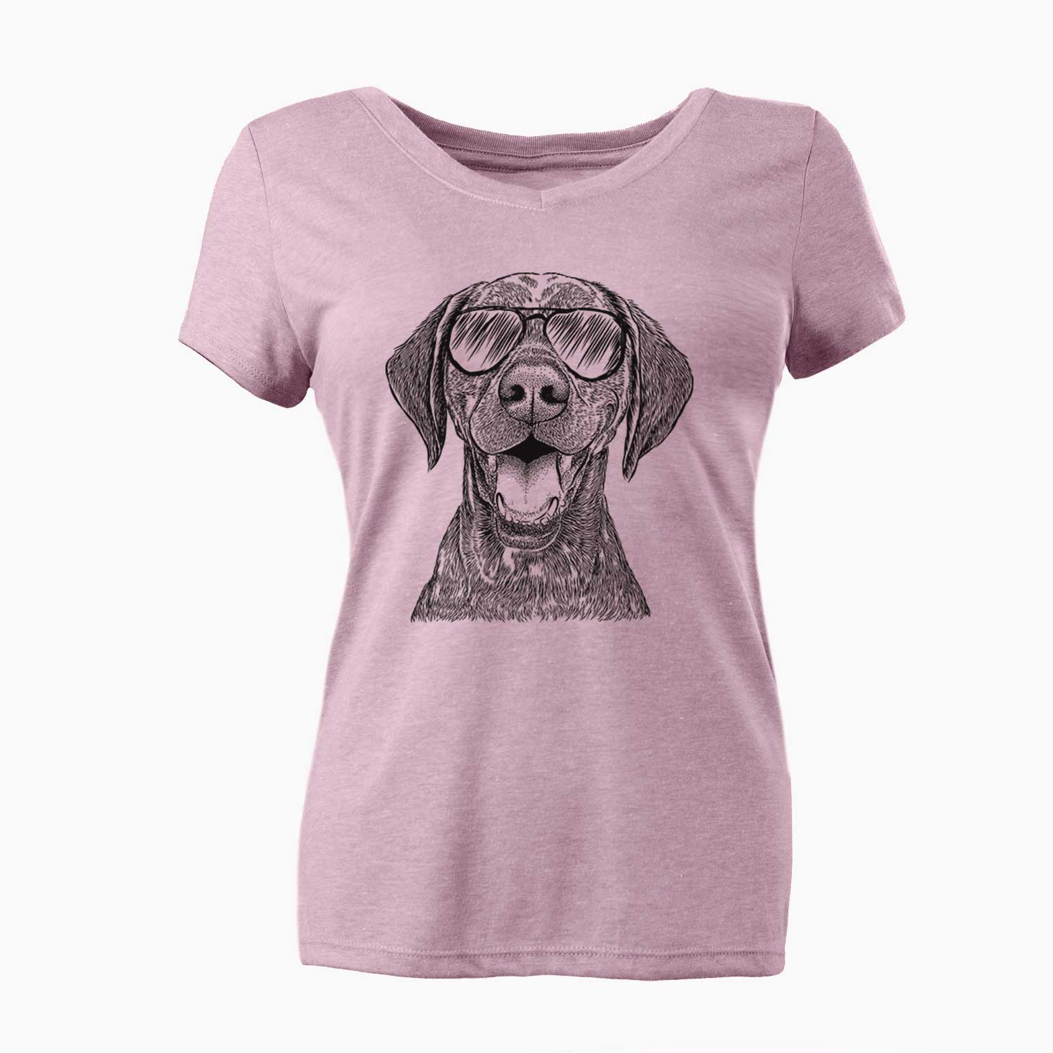 Aviator Hudson the German Shorthaired Pointer - Women's V-neck Shirt