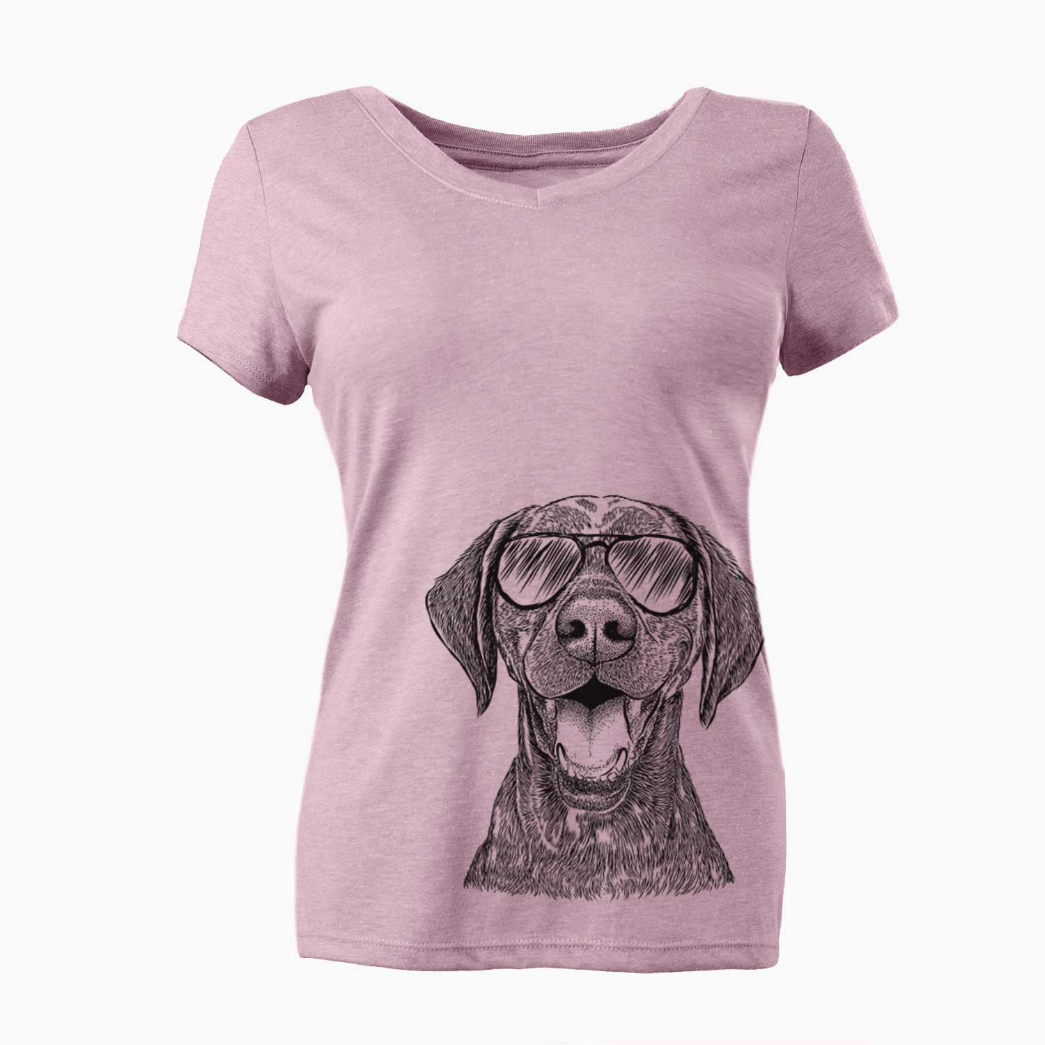 Aviator Hudson the German Shorthaired Pointer - Women's V-neck Shirt