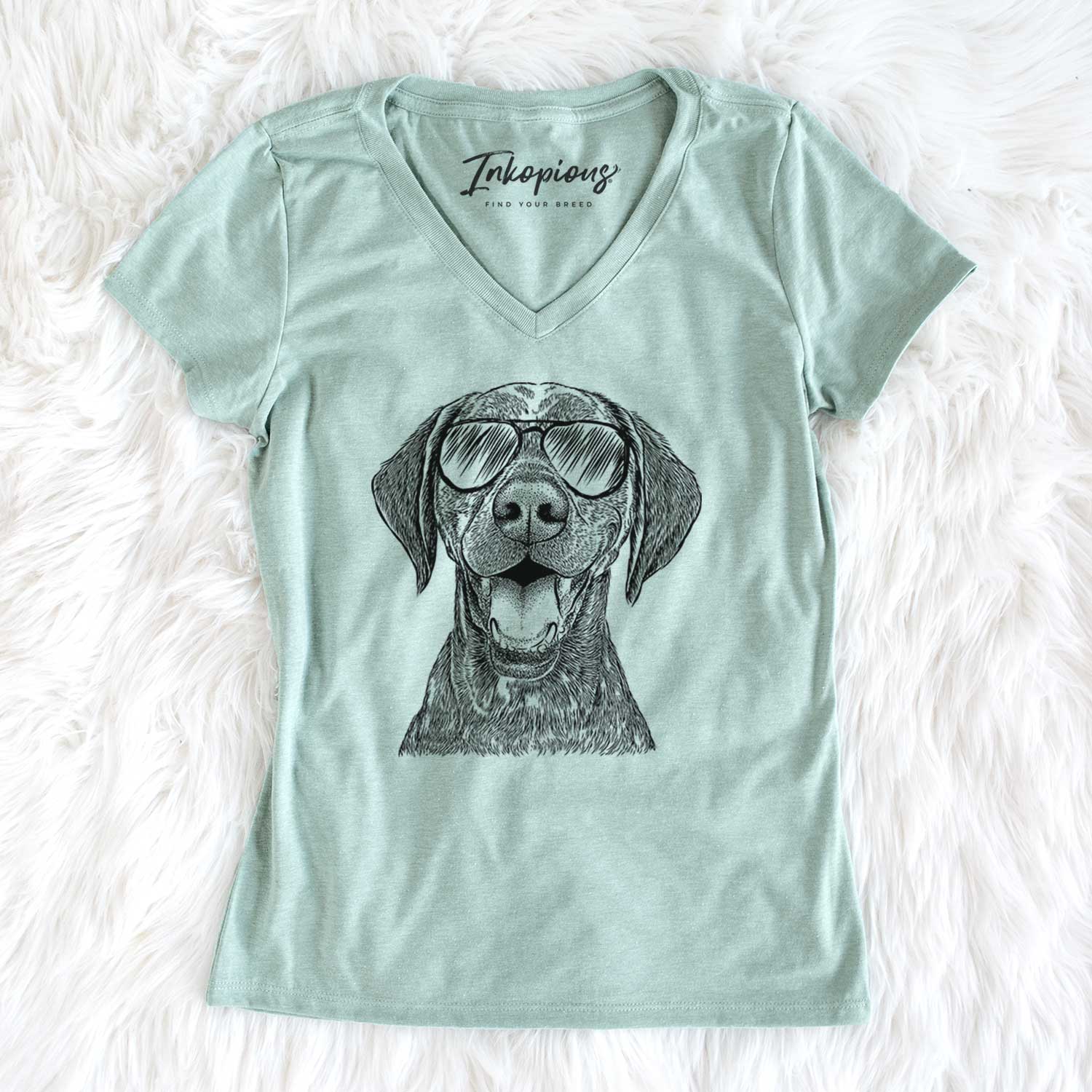 Aviator Hudson the German Shorthaired Pointer - Women's V-neck Shirt