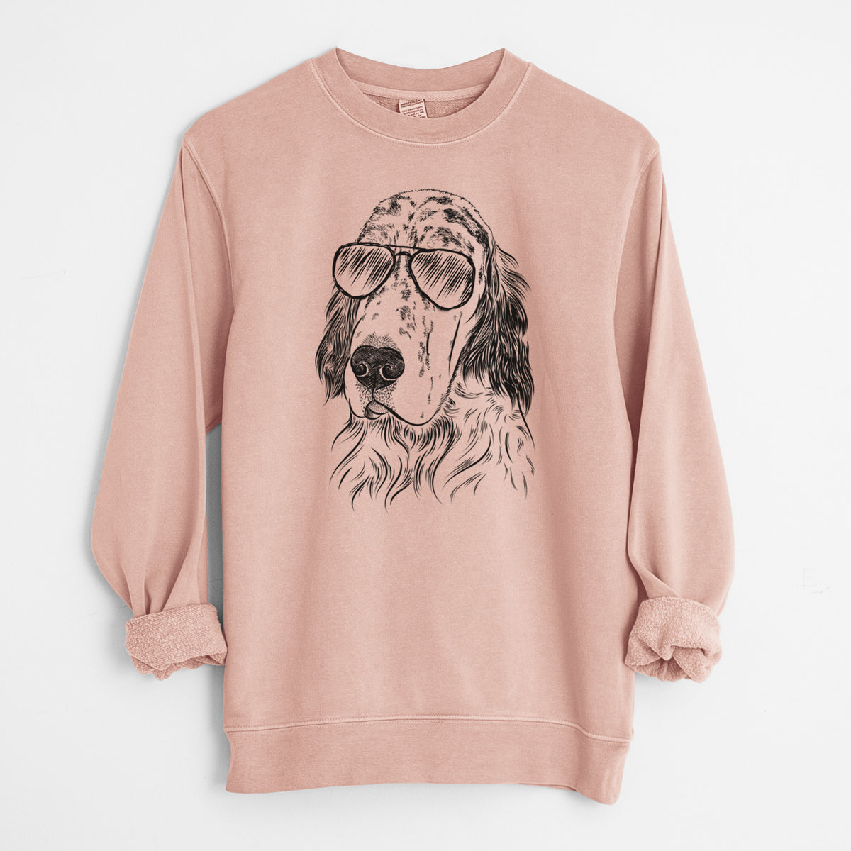 Aviator Hutch the English Setter - Unisex Pigment Dyed Crew Sweatshirt
